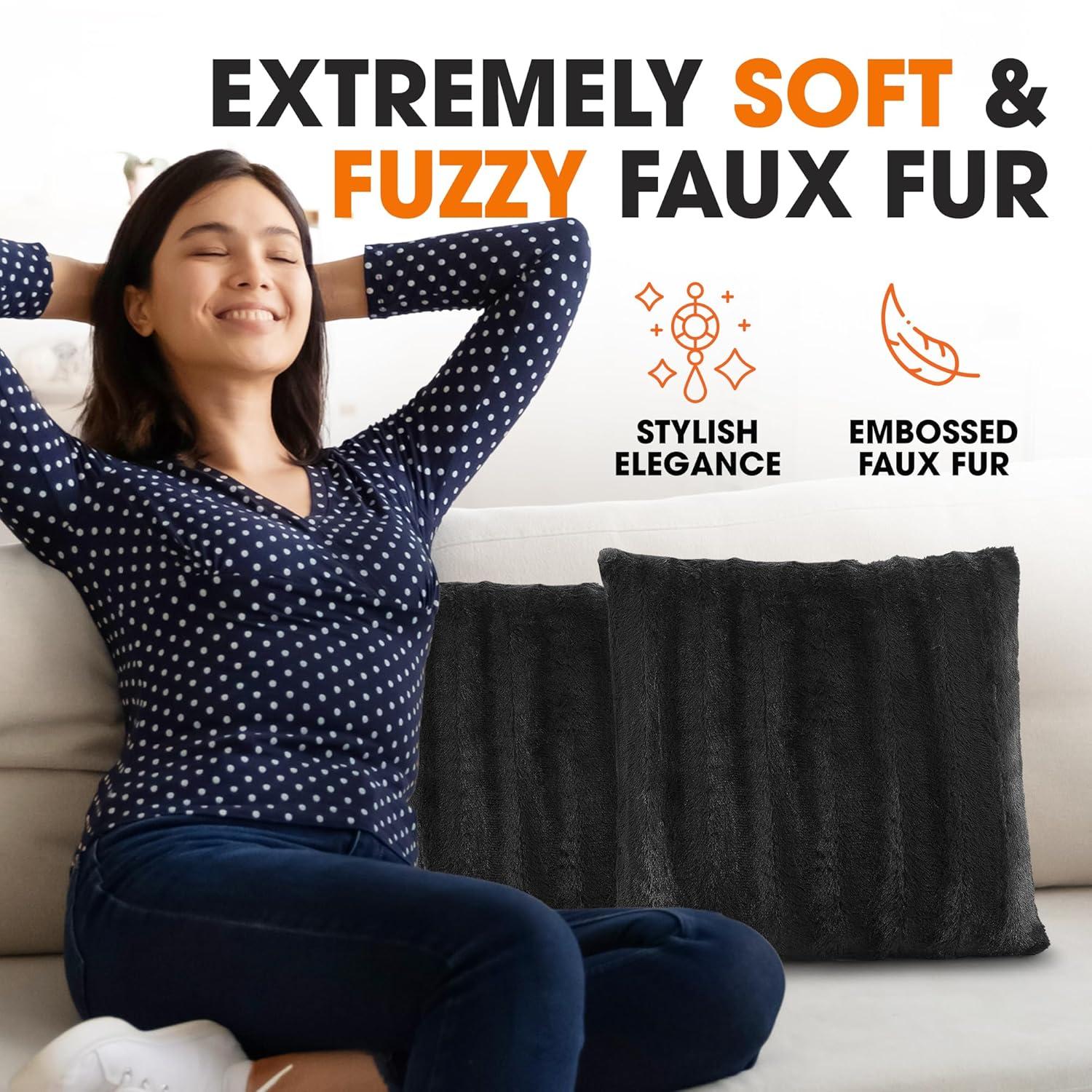 Faux Fur Throw Pillow (Set of 2)