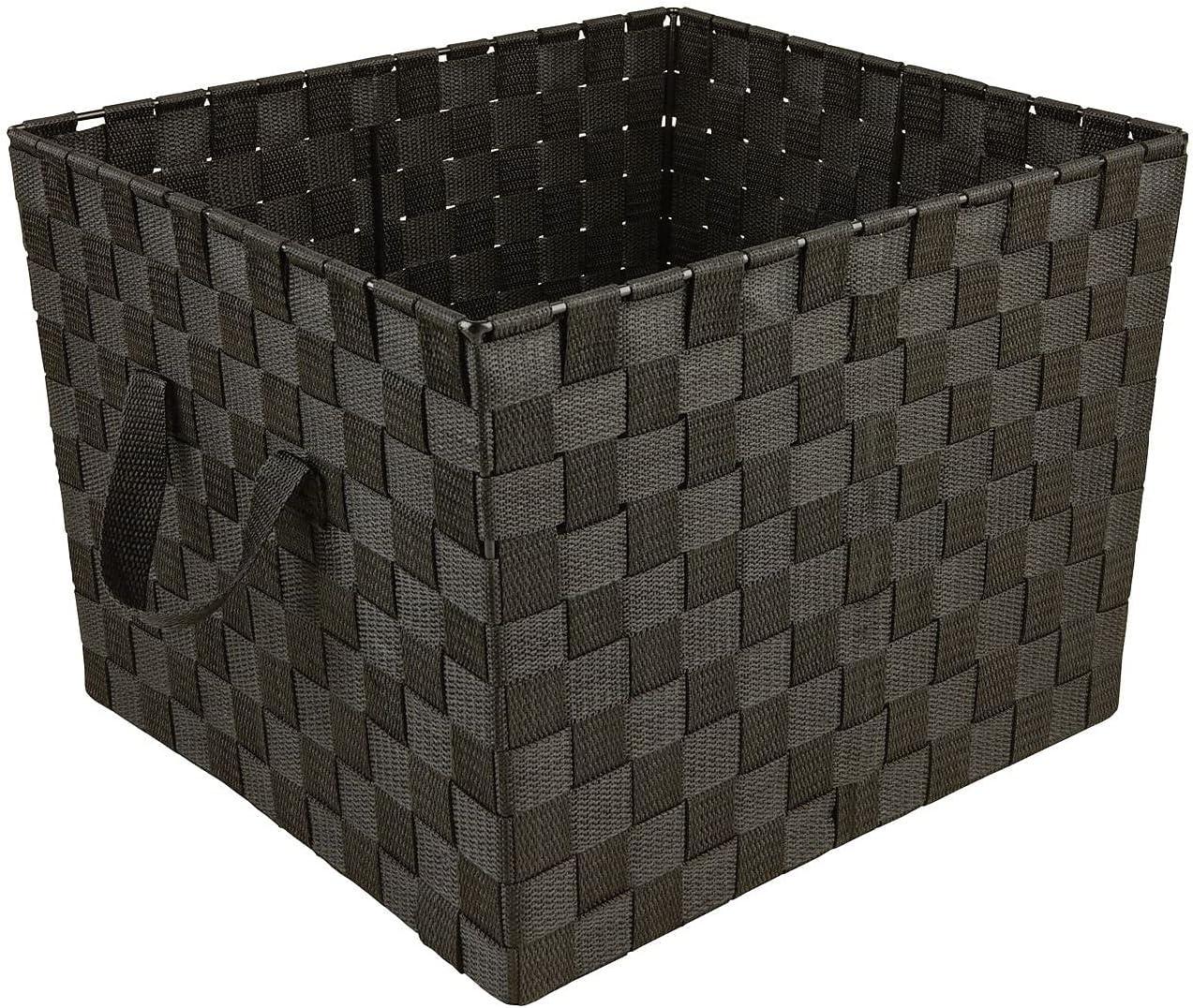 Simplify Large Woven Fabric Storage Basket in Black