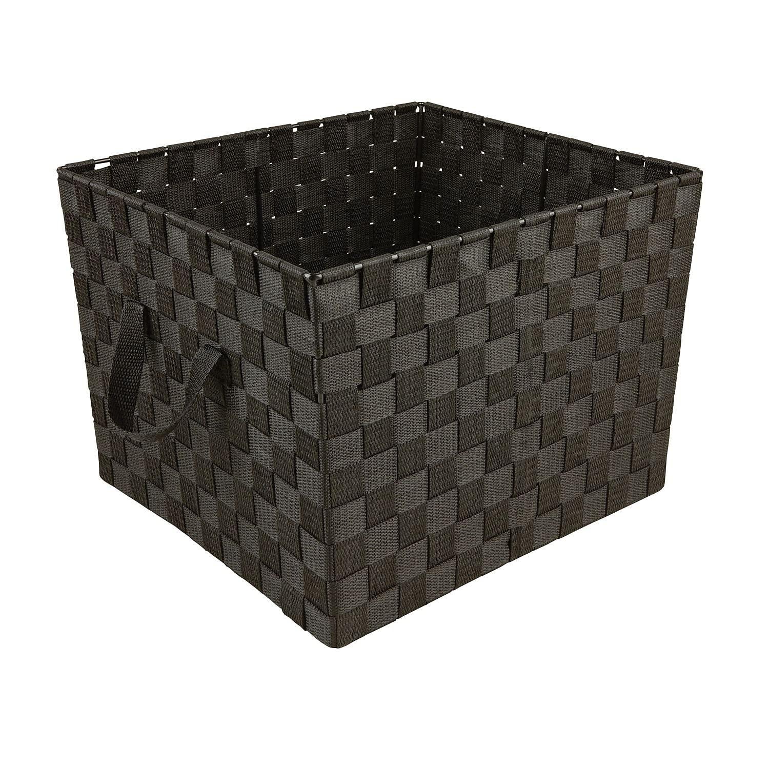 Simplify Large Woven Fabric Storage Basket in Black