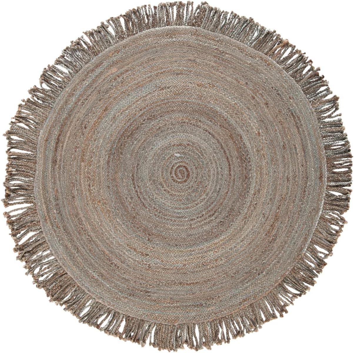 Braided BRD259 Hand Braided Area Rug - Grey - 4' round - Safavieh.