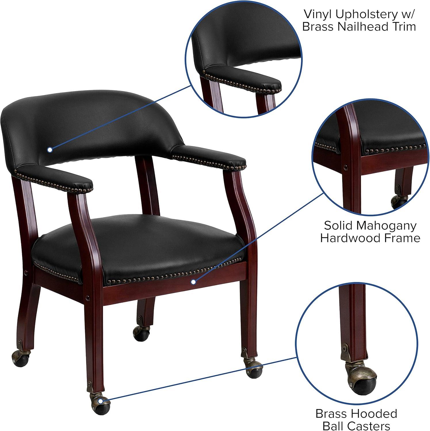 Emma and Oliver Conference Chair with Accent Nail Trim  and Casters