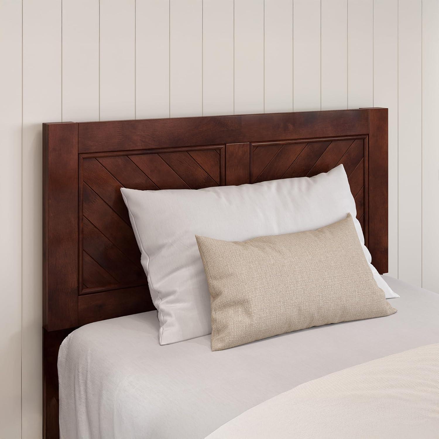 AFI Canyon Walnut Solid Wood Platform Bed with Matching Footboard & Storage Drawers, Queen