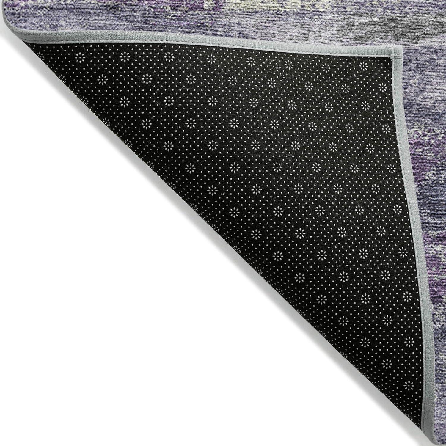 Purple Abstract 3' x 5' Machine Washable Indoor Outdoor Rug