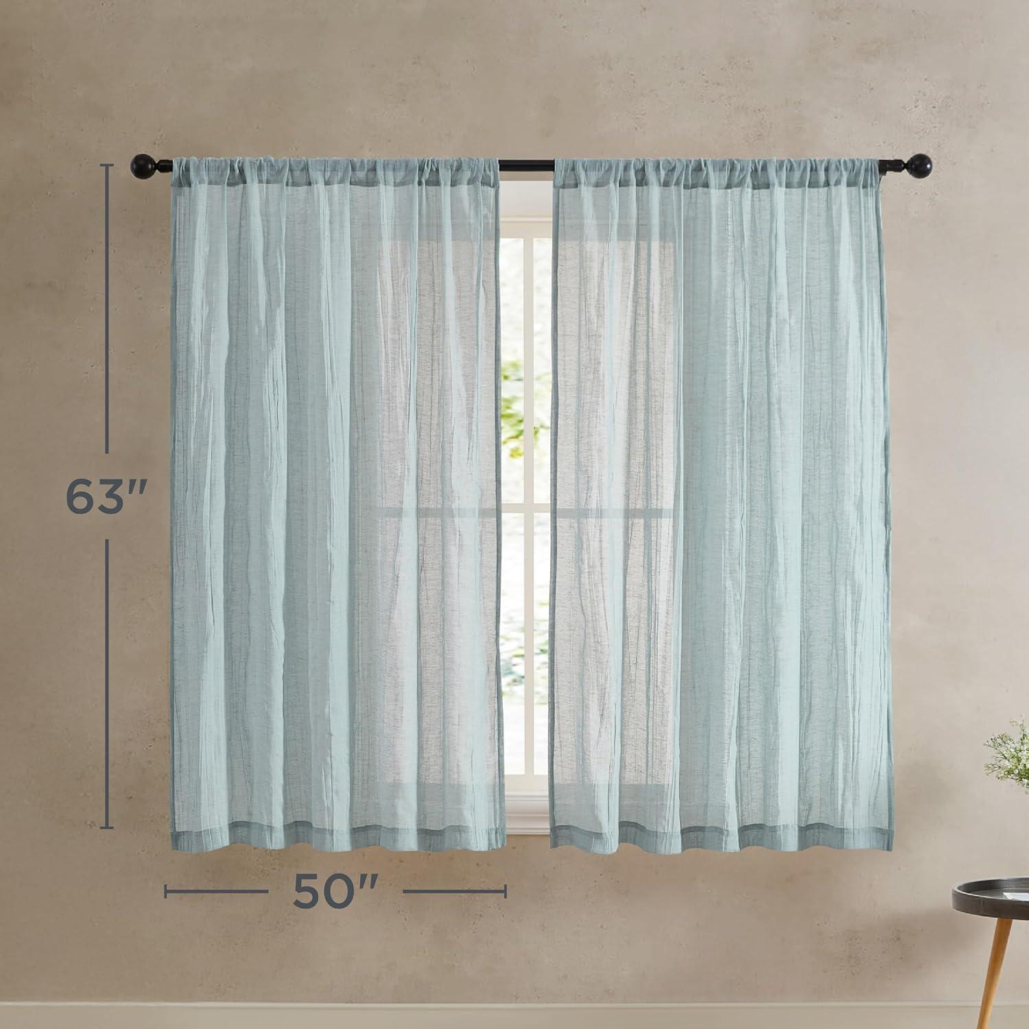 Solid Semi-Sheer Curtain Panels (Set of 2)