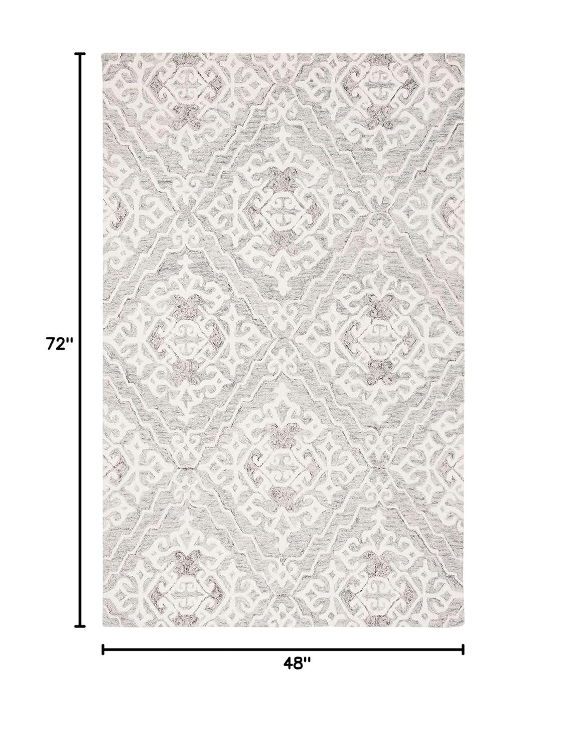 Micro-Loop MLP905 Hand Tufted Area Rug - Grey/Ivory - 4'x6' - Safavieh.
