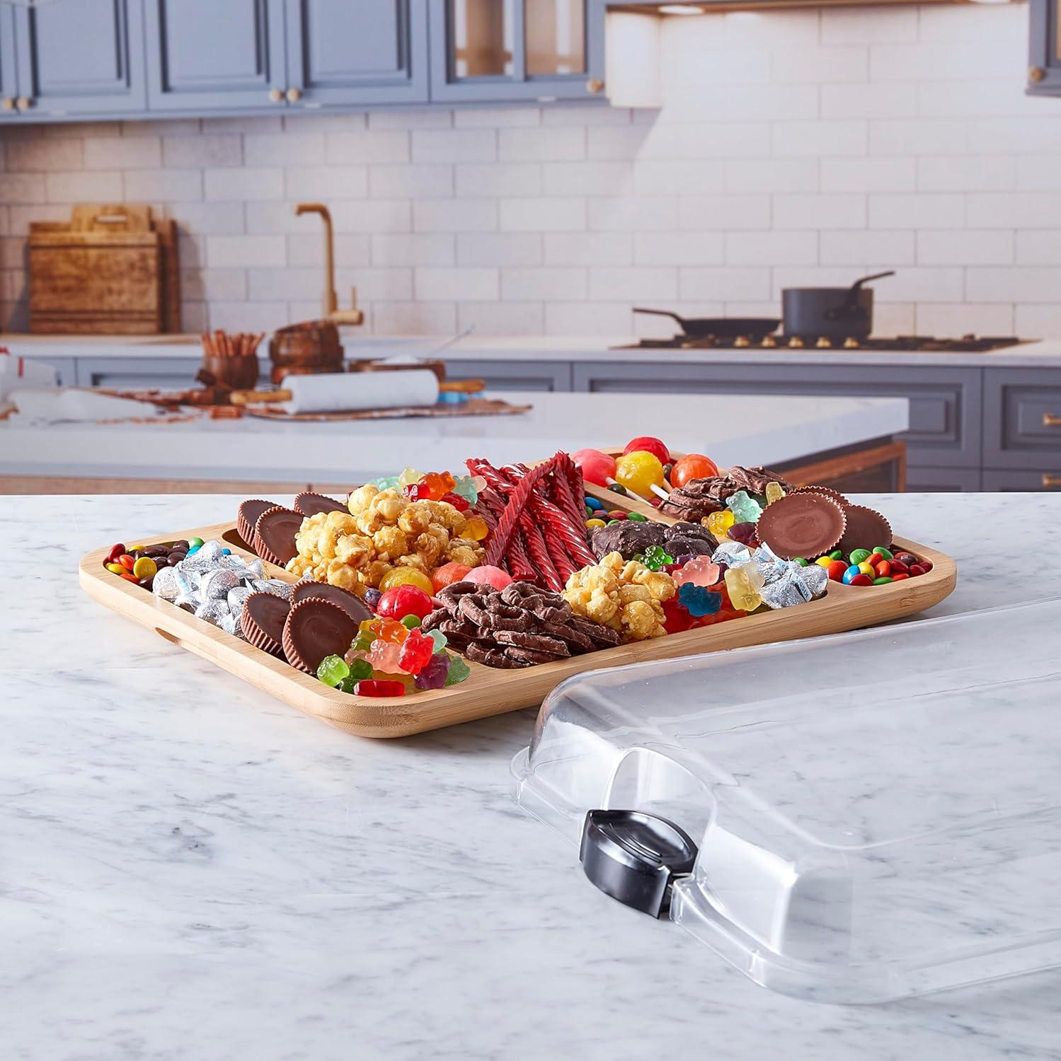 Farberware Farberware Build-A-Board 11 x 14 in. Bamboo Charcuterie Board With Locking Lid