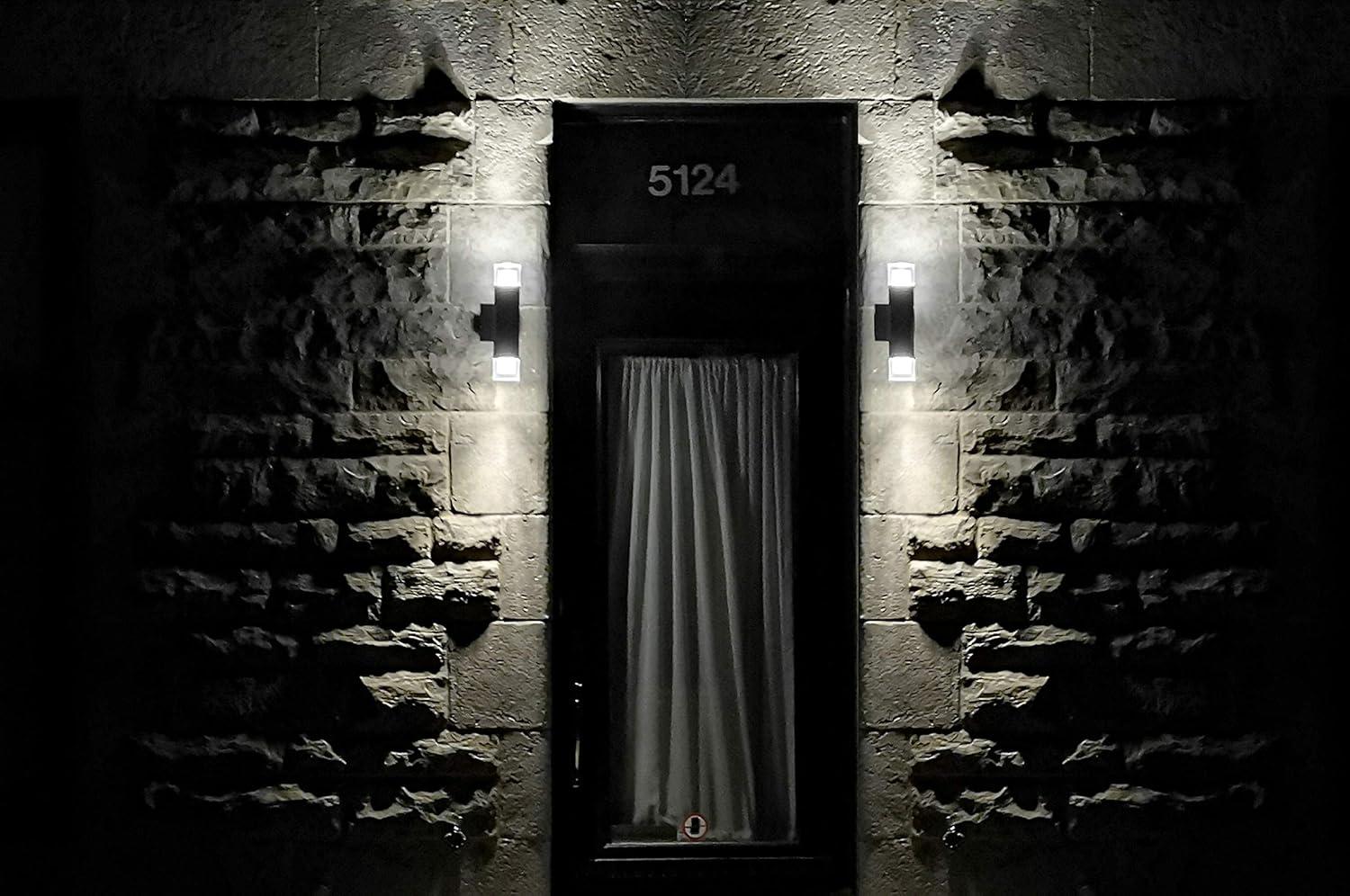 Luvia Contemporary Black Outdoor Wall Sconce with Clear Acrylic Shade