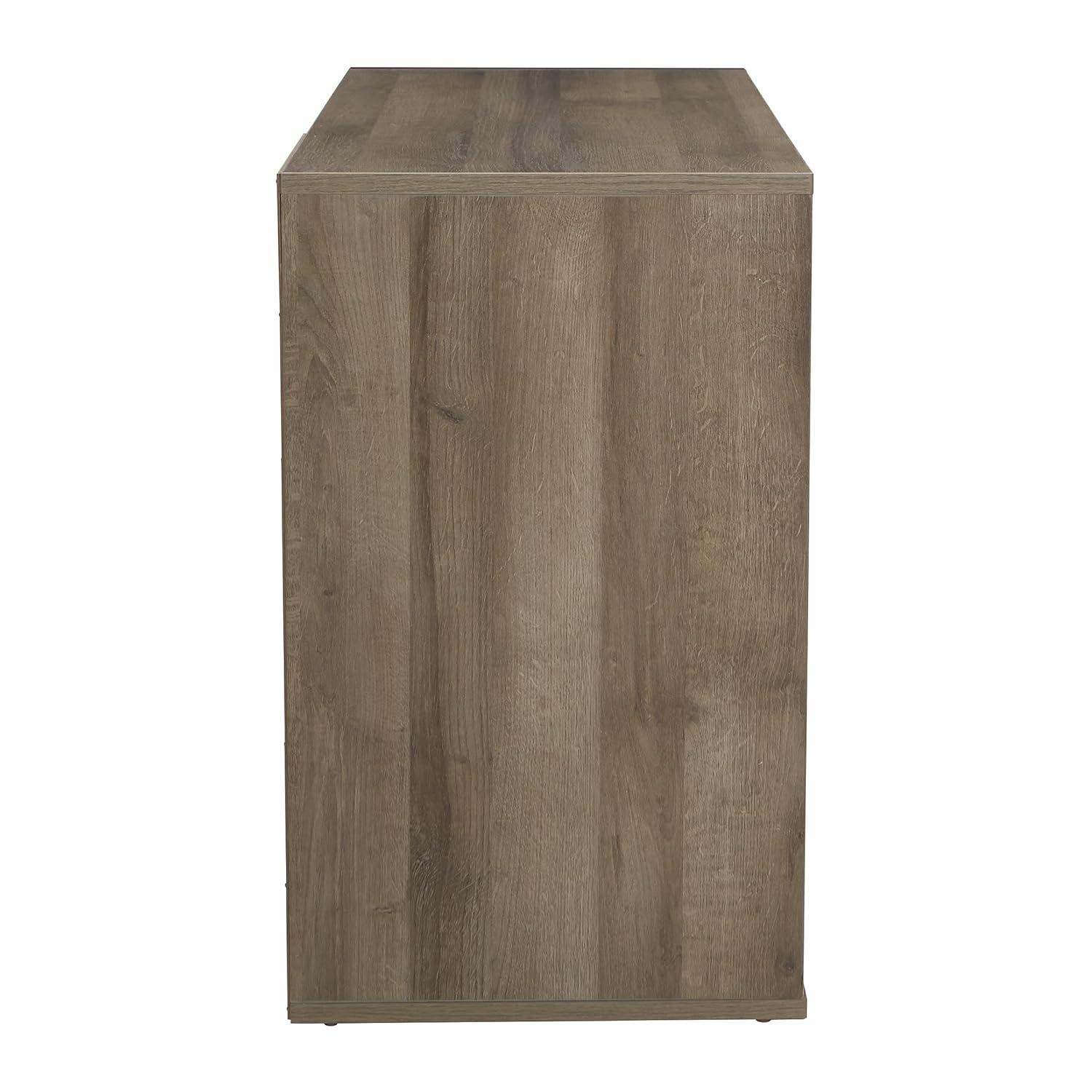 Ravel Desk Gray Oak - OSP Home Furnishings: Modern 40" Office Workstation with Storage Shelf & Drawer