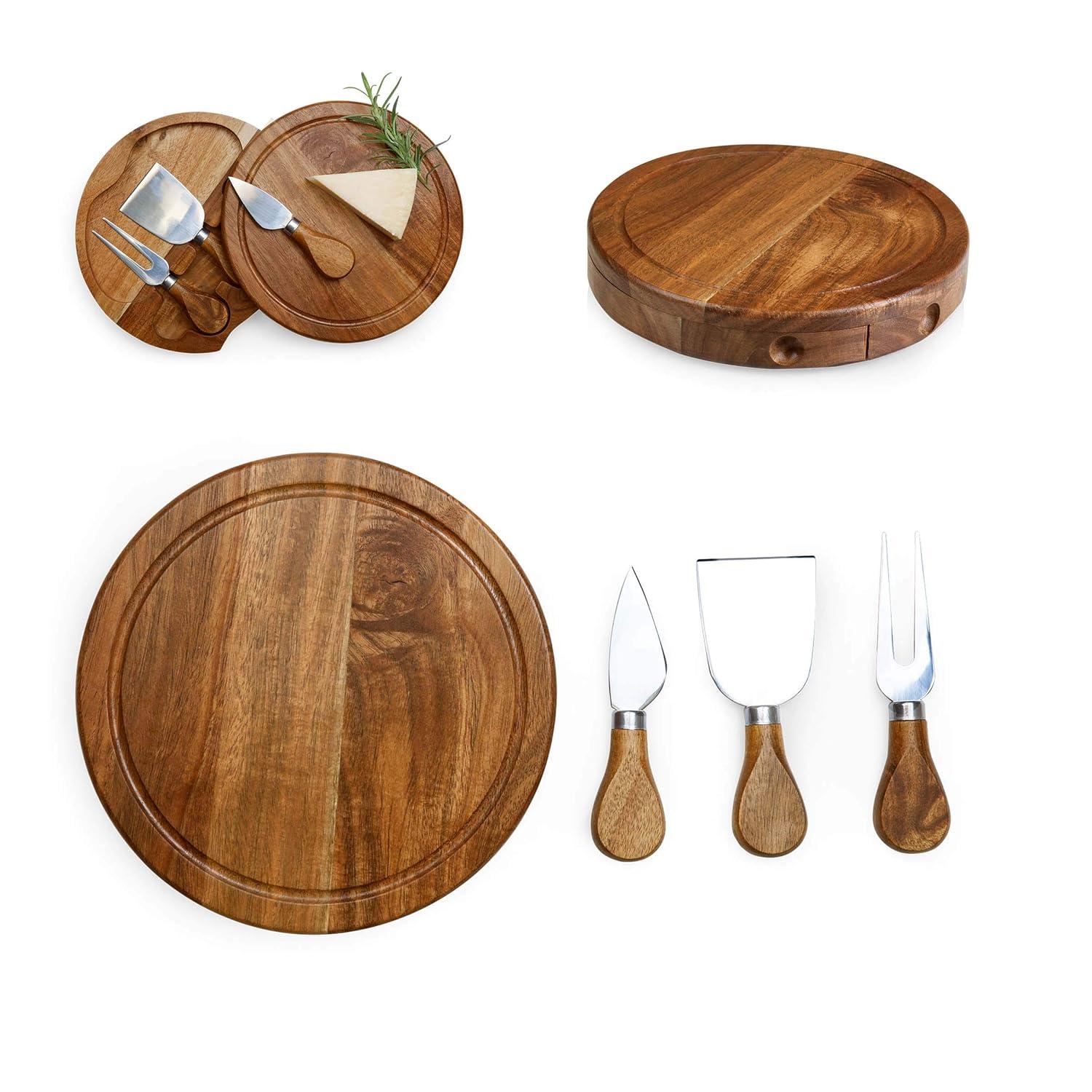 Millwood Pines Brie Cheese Board and Knife Set Wood Cutting Board Set