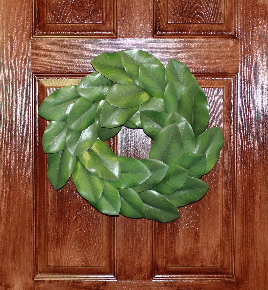 Bright Green 20" Magnolia Leaf Outdoor Wreath