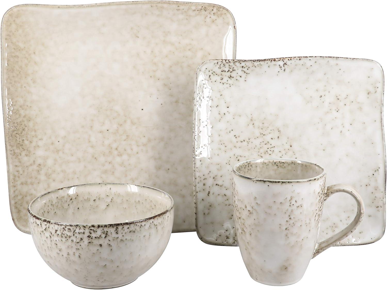 BIA Cordon Bleu 12pc Rustico Stoneware Dinnerware Set, Contains 12 Pieces, Cream (100568S1SIOC)