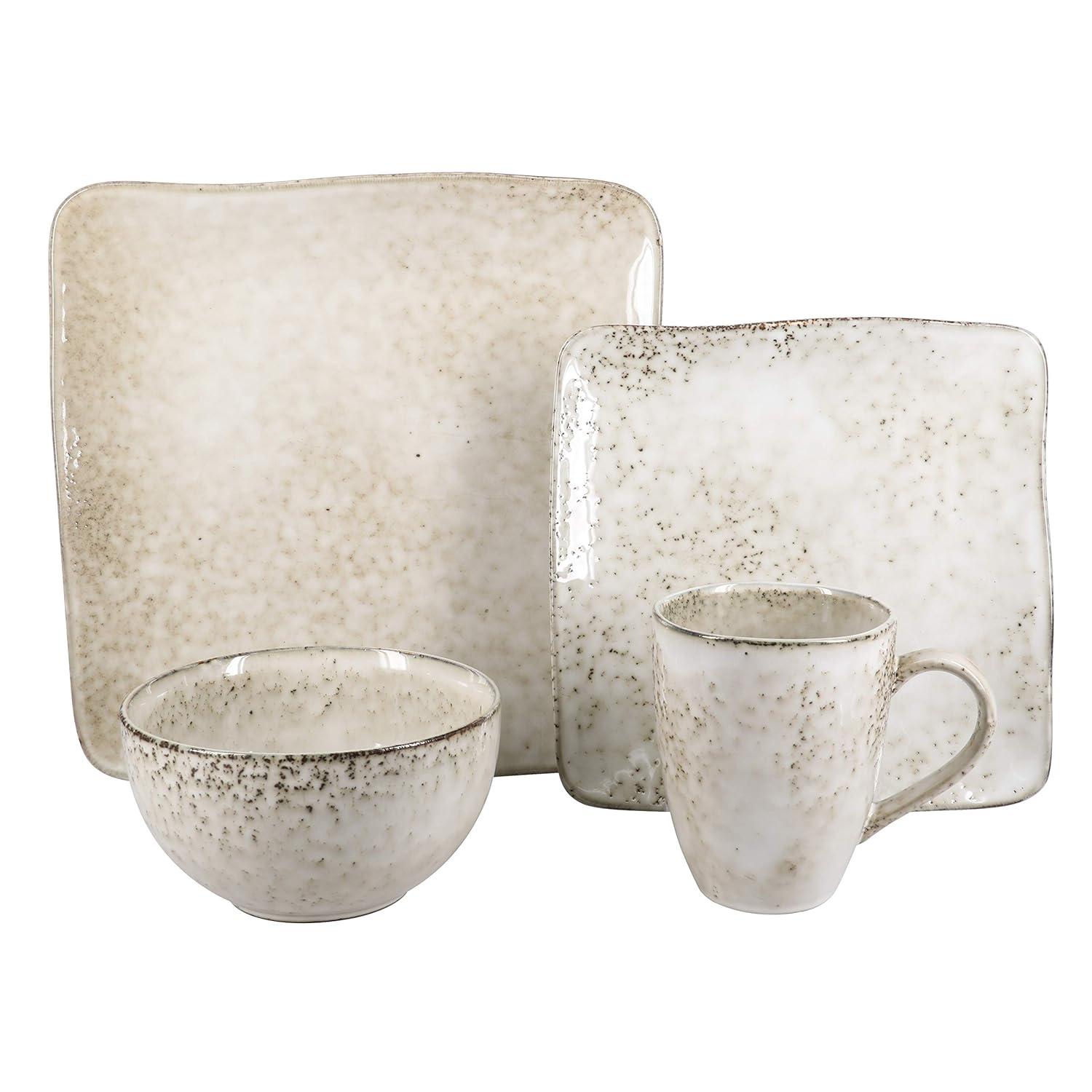 BIA Cordon Bleu 12pc Rustico Stoneware Dinnerware Set, Contains 12 Pieces, Cream (100568S1SIOC)