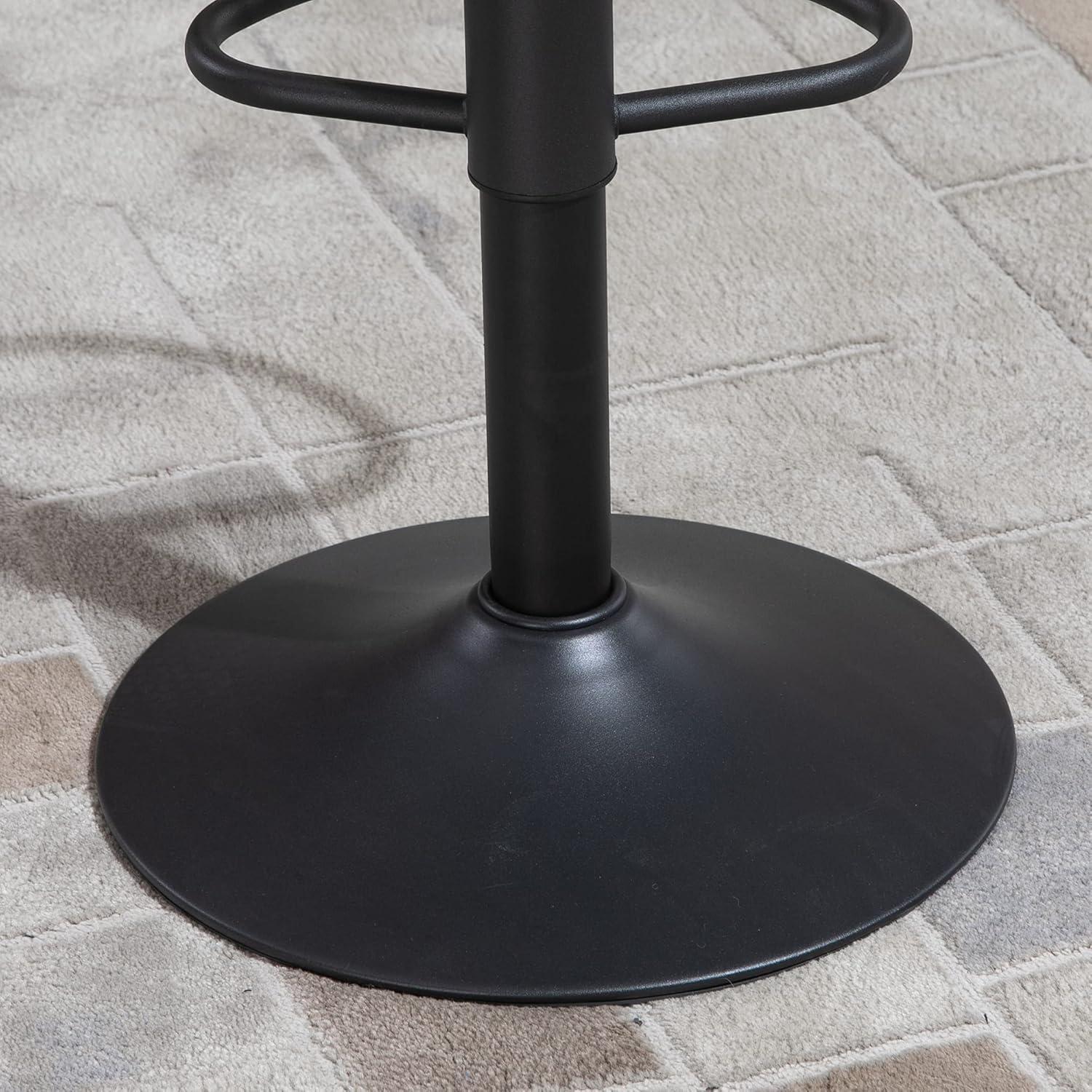 HOMCOM Modern Bar Stools Set of 2 Swivel Bar Height Barstools Chairs with Adjustable Height, Round Heavy Metal Base, and Footrest, Brown