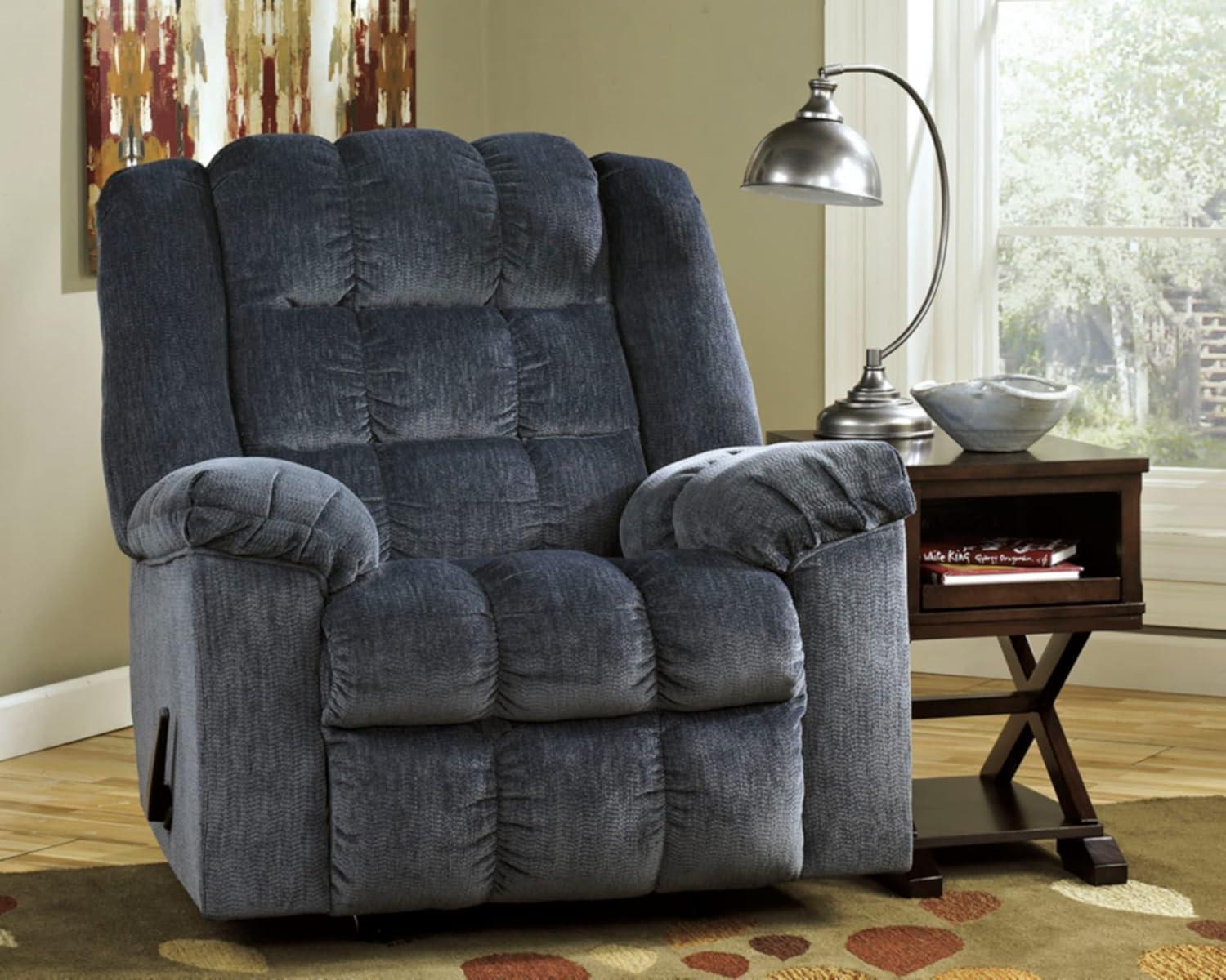 Ludden Rocker Side Lever Recliner Sand - Signature Design by Ashley: Plush Upholstery, Metal Legs, Foam Fill