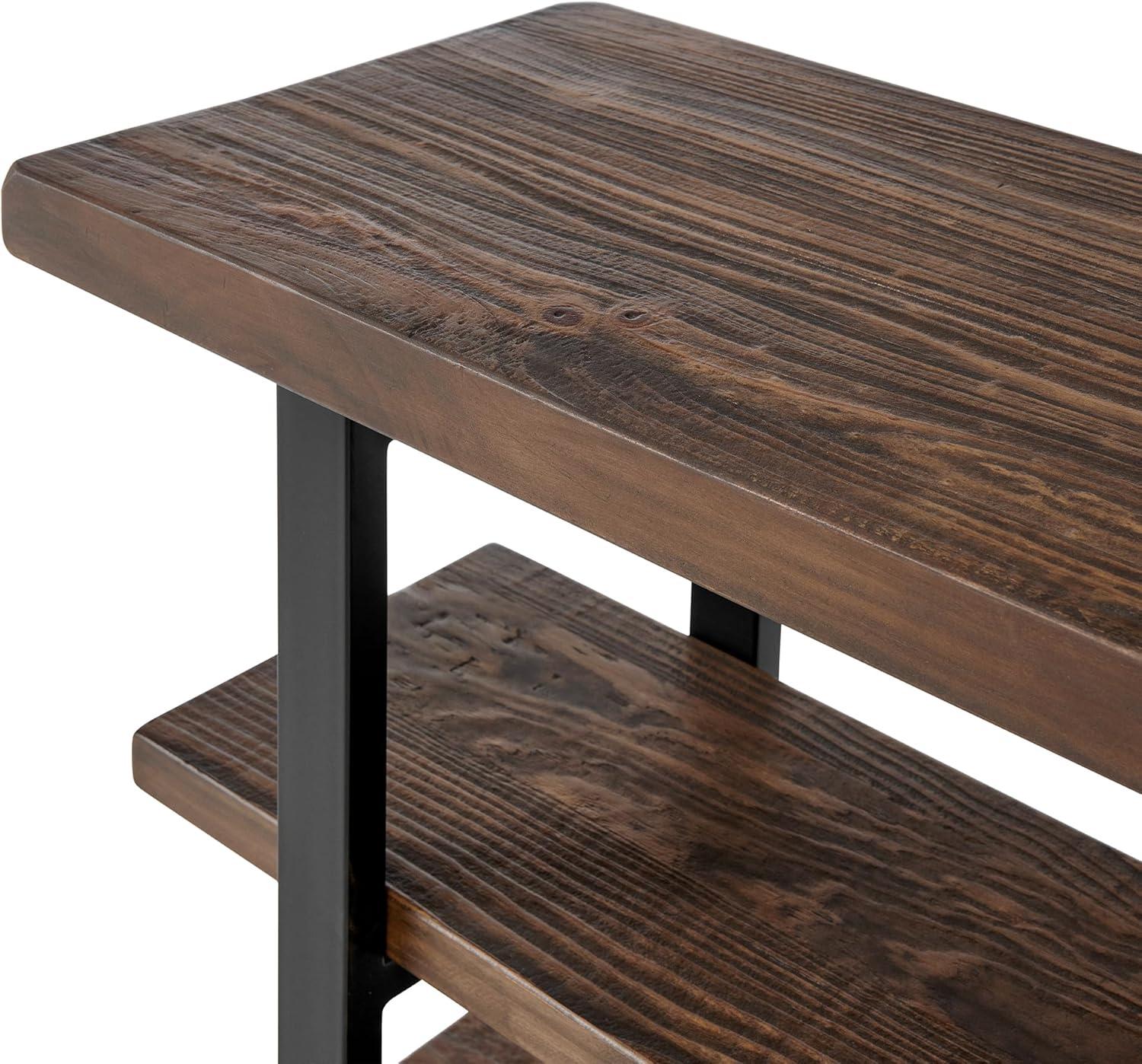 Pomona 2 Shelf Console Table Brown - Alaterre Furniture: Rustic Sofa Table, Metal Frame, Wood Top, Entryway Furniture