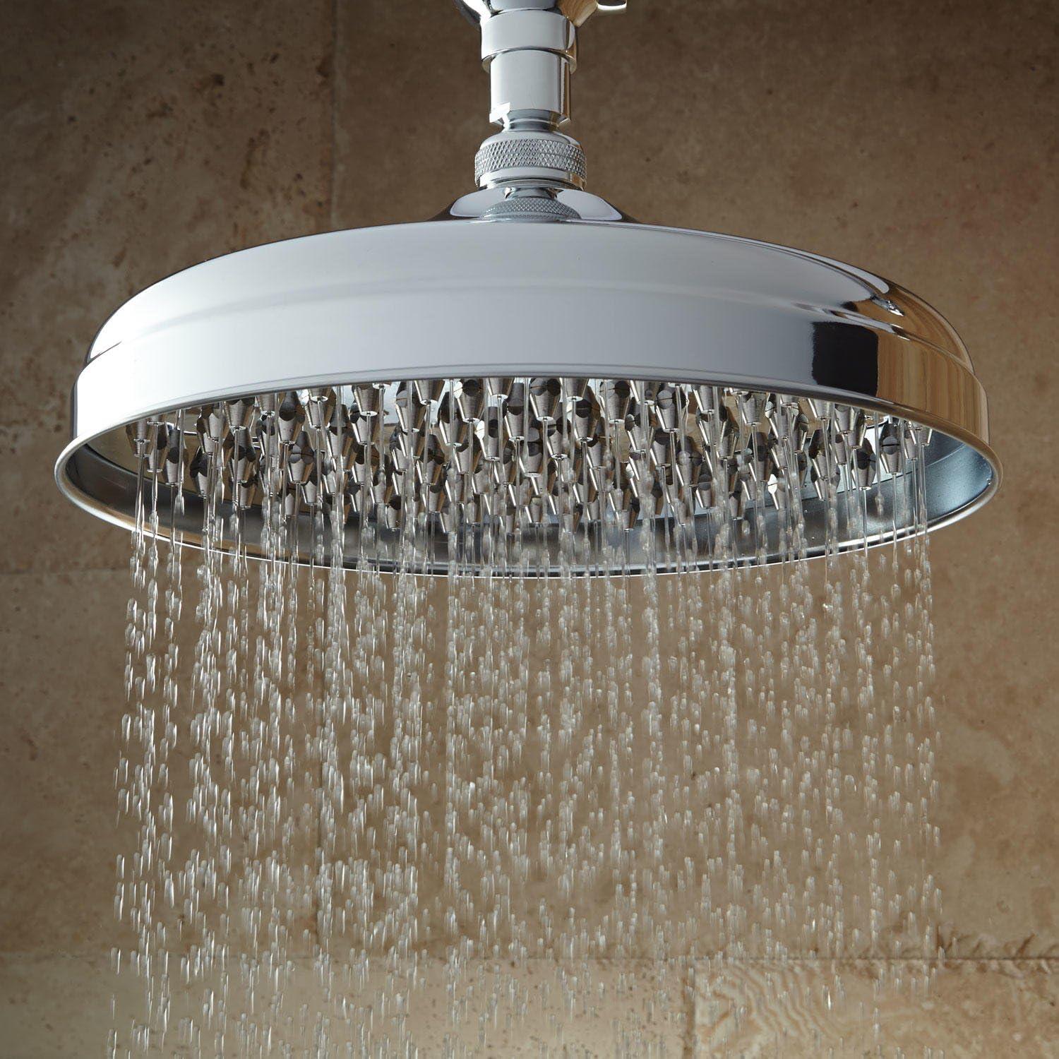 Nickel 8" Round Rain Shower Head with Swivel