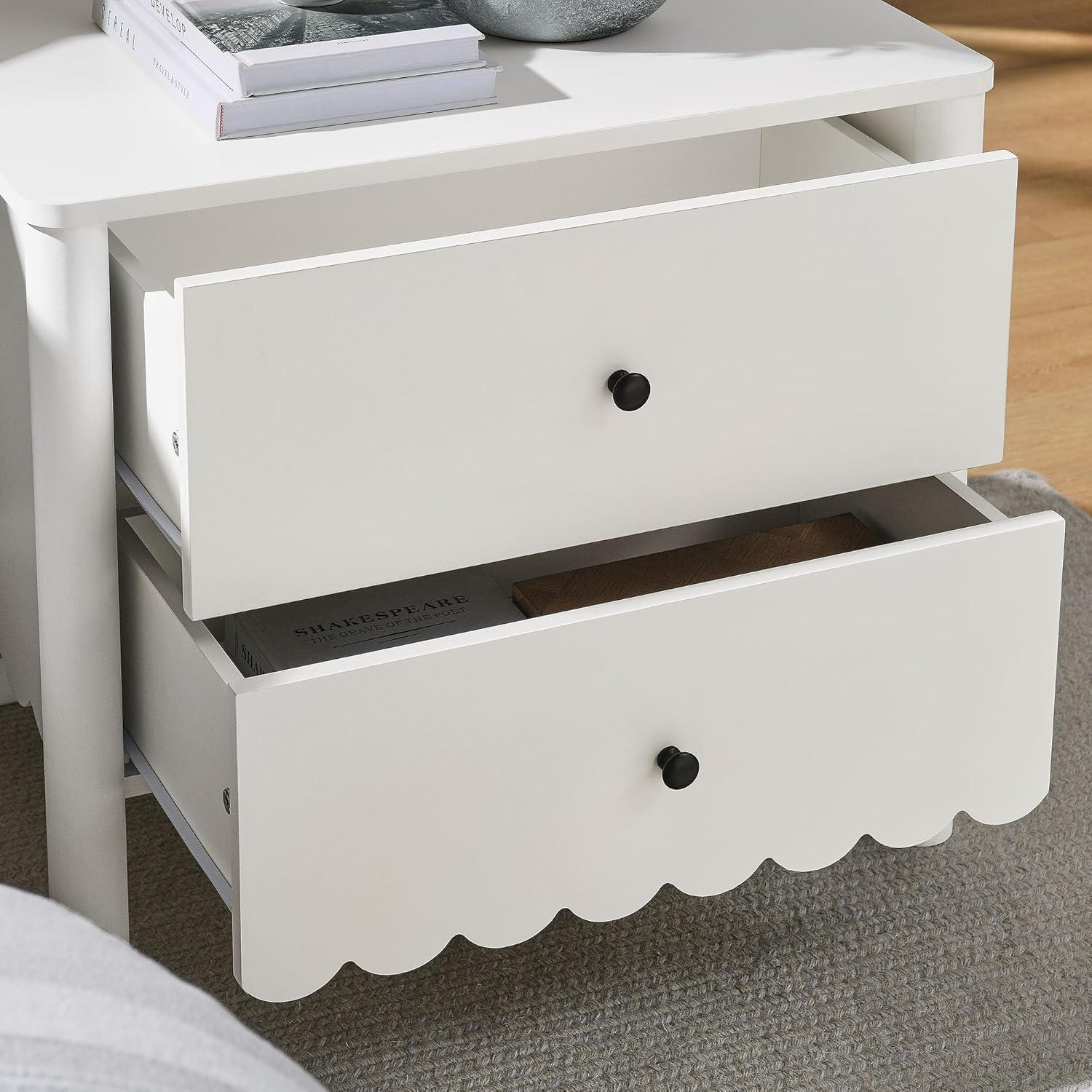 Modway Emmeline Scalloped 2-Drawer Nightstand