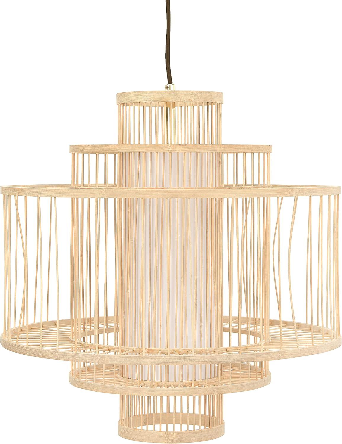 Storied Home Boho Tiered Bamboo Chandelier