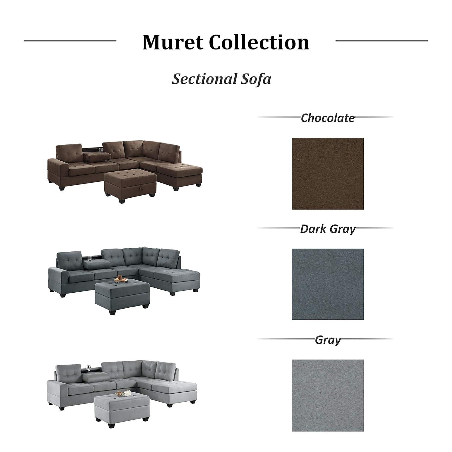 Lexicon Maston Microfiber Ottoman with Storage in Chocolate