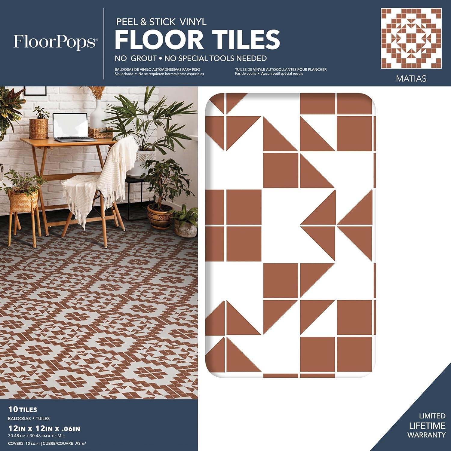FloorPops Matias 1.5mm Thick 12'' W x 12'' L