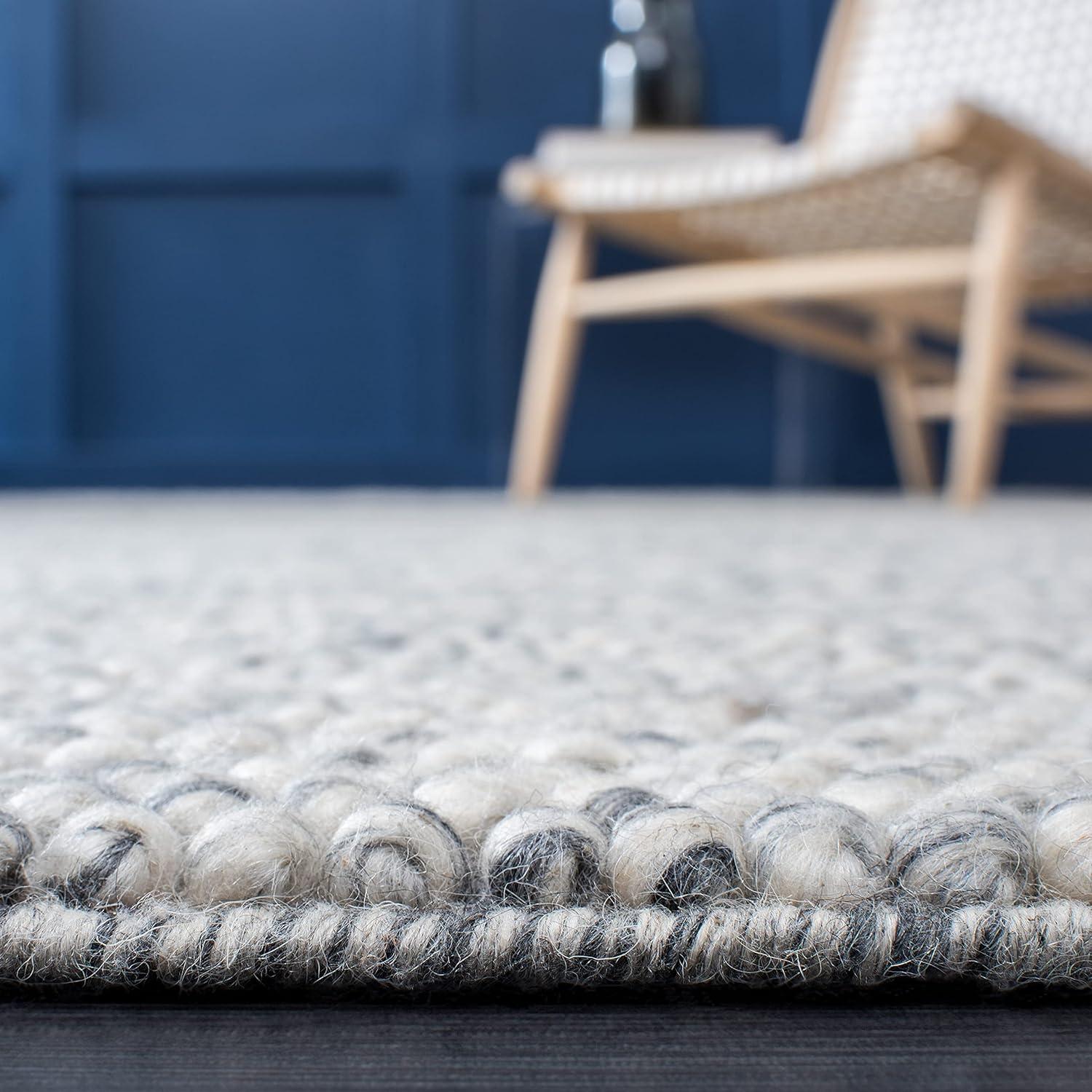 SAFAVIEH Natura Feride Geometric Area Rug, Light Grey/Ivory, 6' x 8'