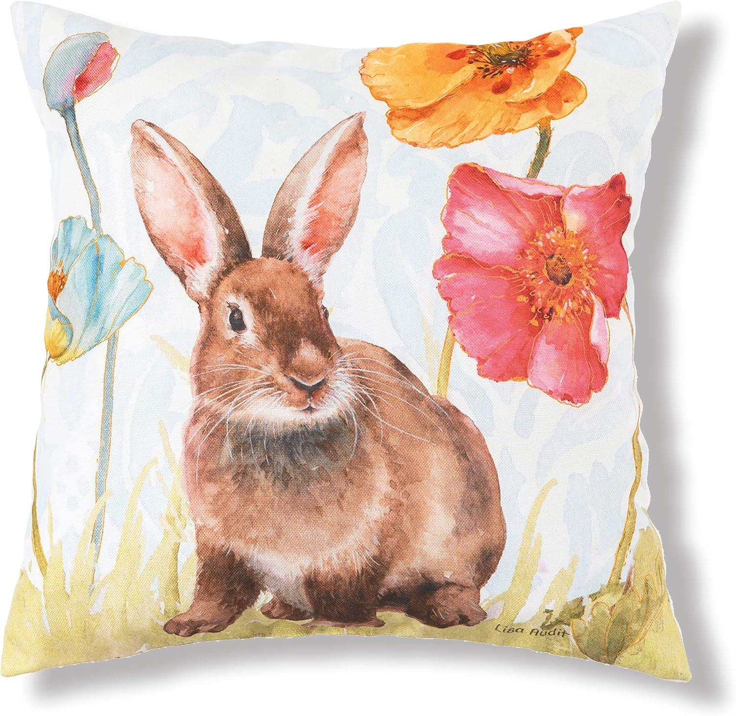 C&F Home 18" x 18" Sitting Bunny Easter Spring Themed Indoor/Outdoor Accent Throw Pillow