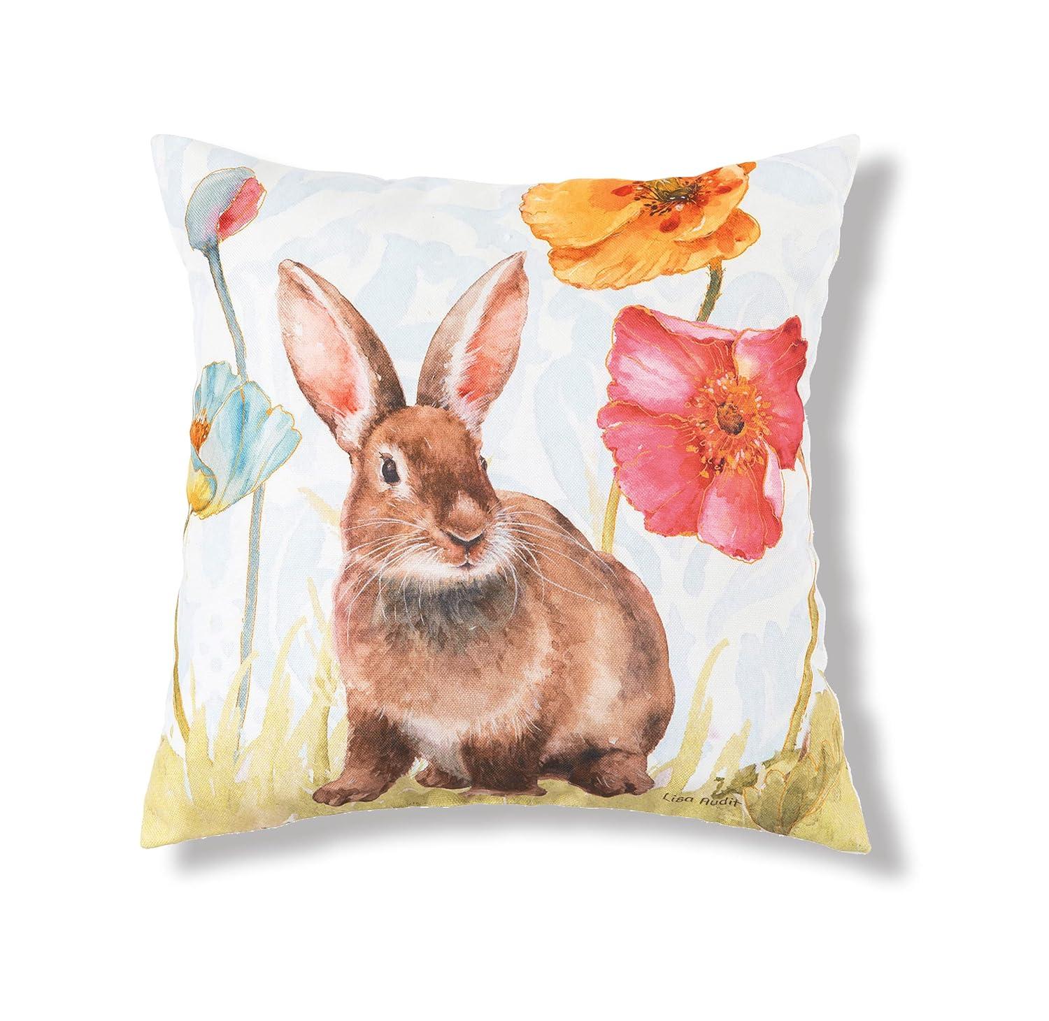 C&F Home 18" x 18" Sitting Bunny Easter Spring Themed Indoor/Outdoor Accent Throw Pillow