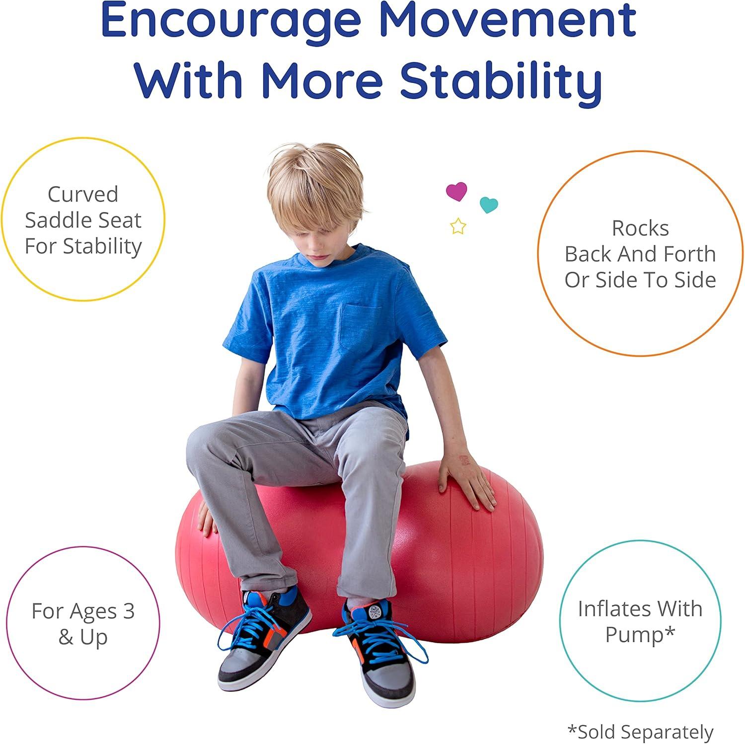 Fun and Function - Peanut Ball for Kids - Balance Ball for Kids with Special Needs - for Exercise, Therapy or Dynamic Seating