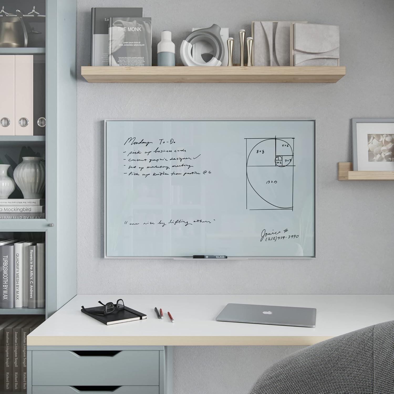 U Brands Wall Glass Medium - 4' - 6' Glass Board
