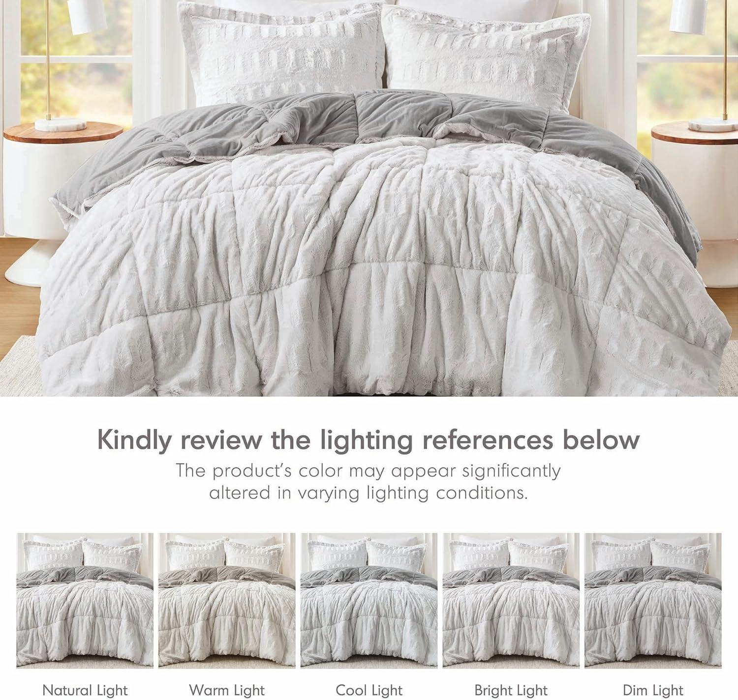 Madison Park Gia Back Print Long Fur Comforter Mini Set