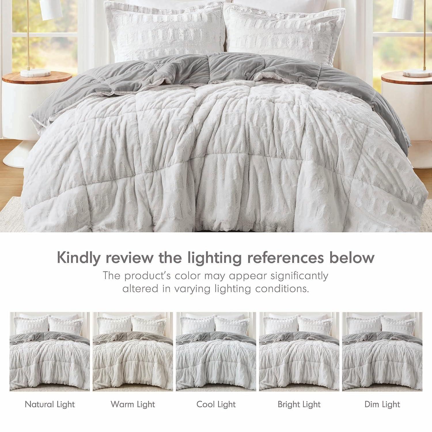 Madison Park Gia Back Print Long Fur Comforter Mini Set
