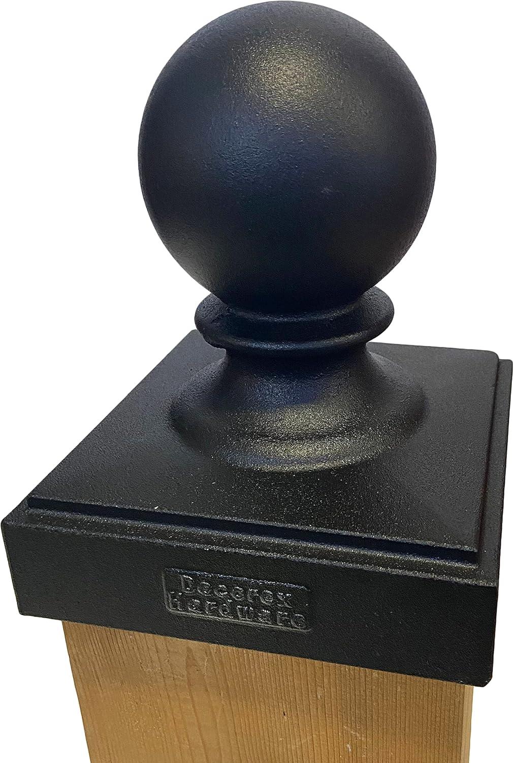 Black Aluminum 5.5" Ball Post Cap