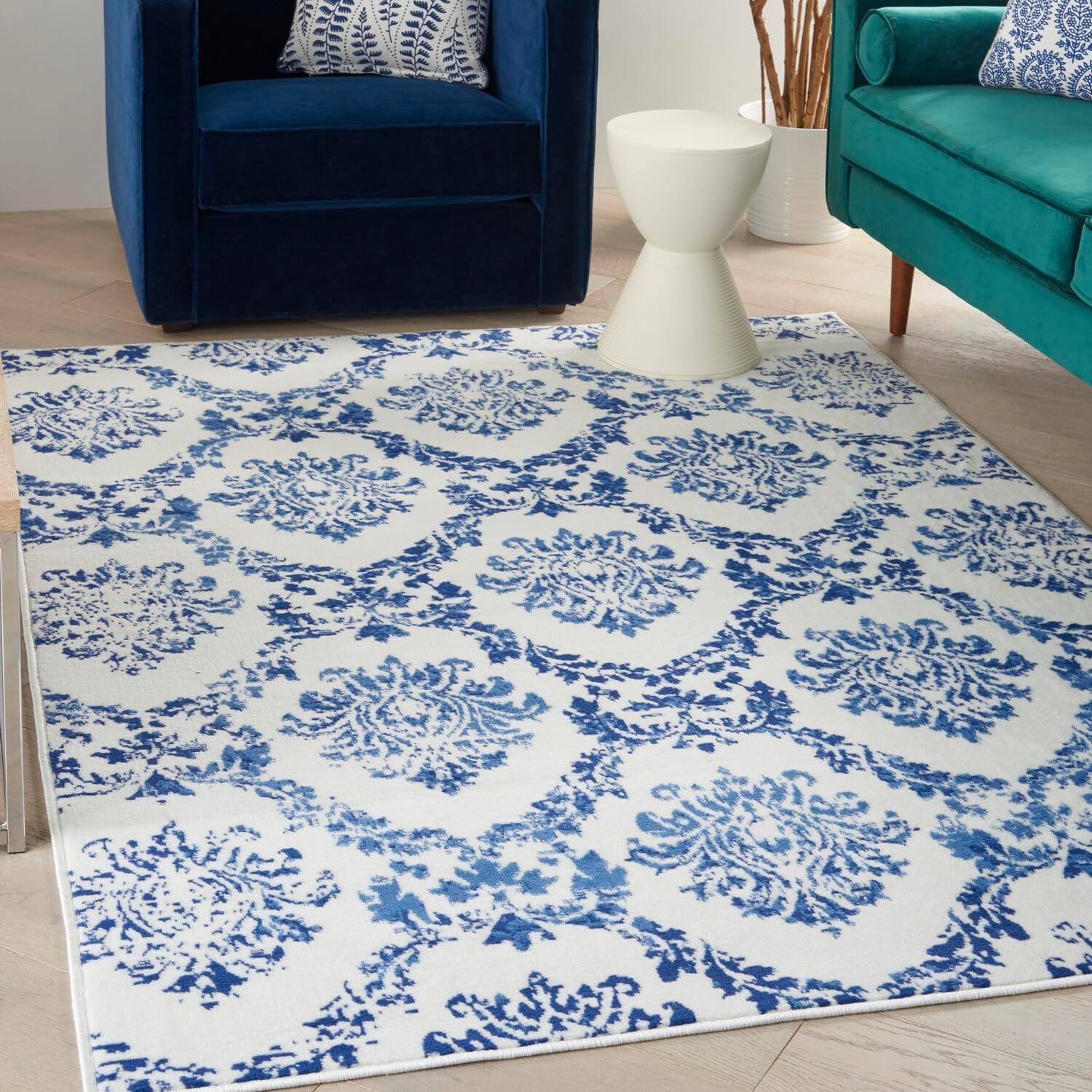 Nourison Whimsicle WHS01 Indoor only Area Rug - Ivory Navy 4' x 6'