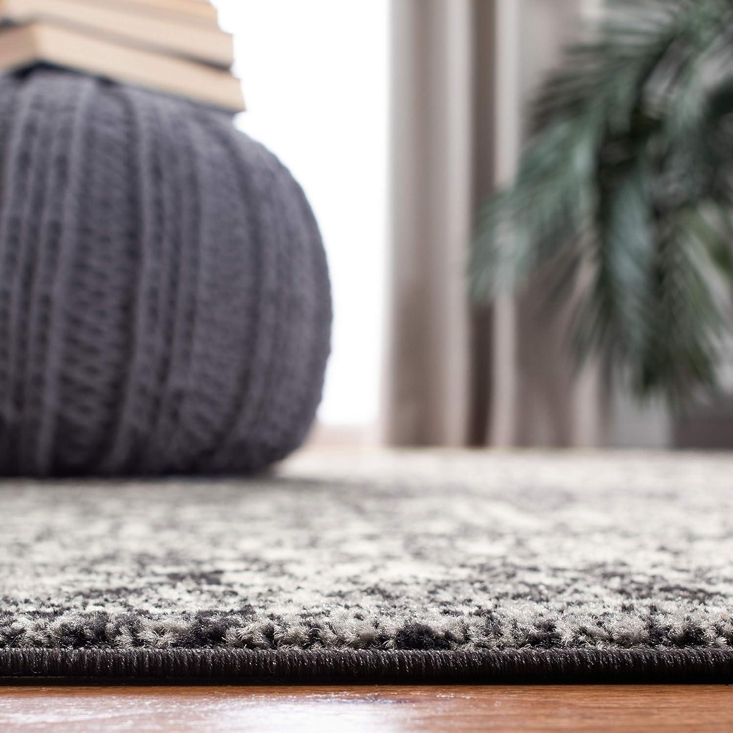 Evoke EVK256 Power Loomed Indoor Runner - Black/Grey - 2'2"x11' - Safavieh