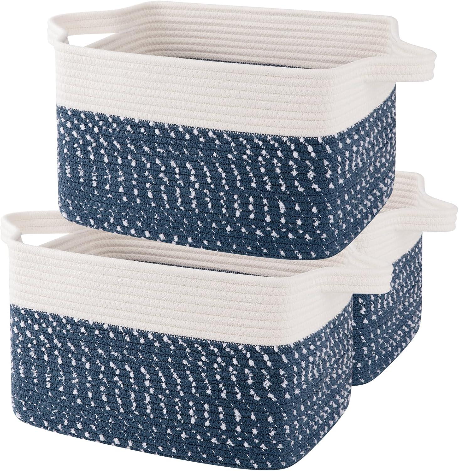 Rosecliff Heights Pack of 3 Cotton Rope Woven Baskets for Storage
