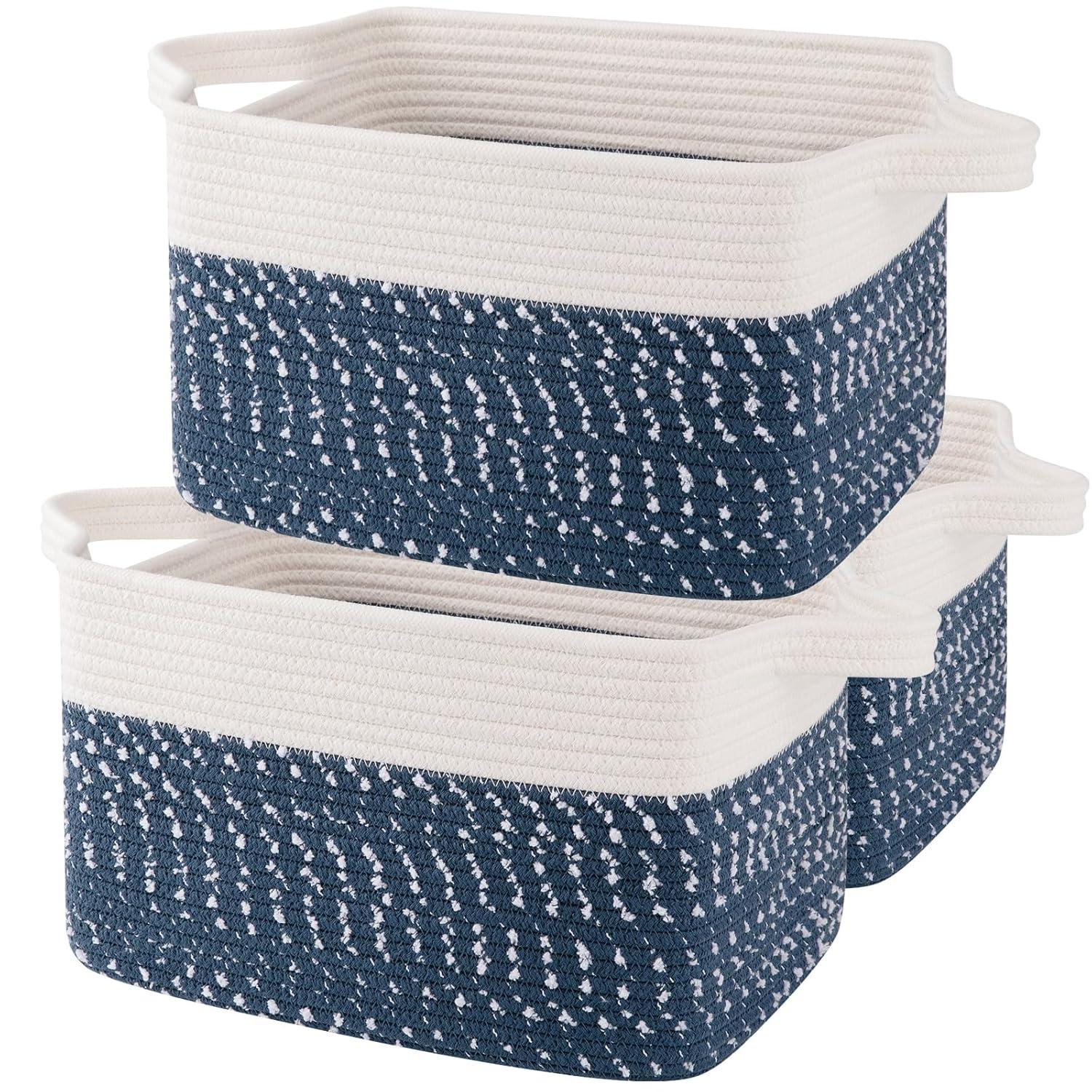 Rosecliff Heights Pack of 3 Cotton Rope Woven Baskets for Storage