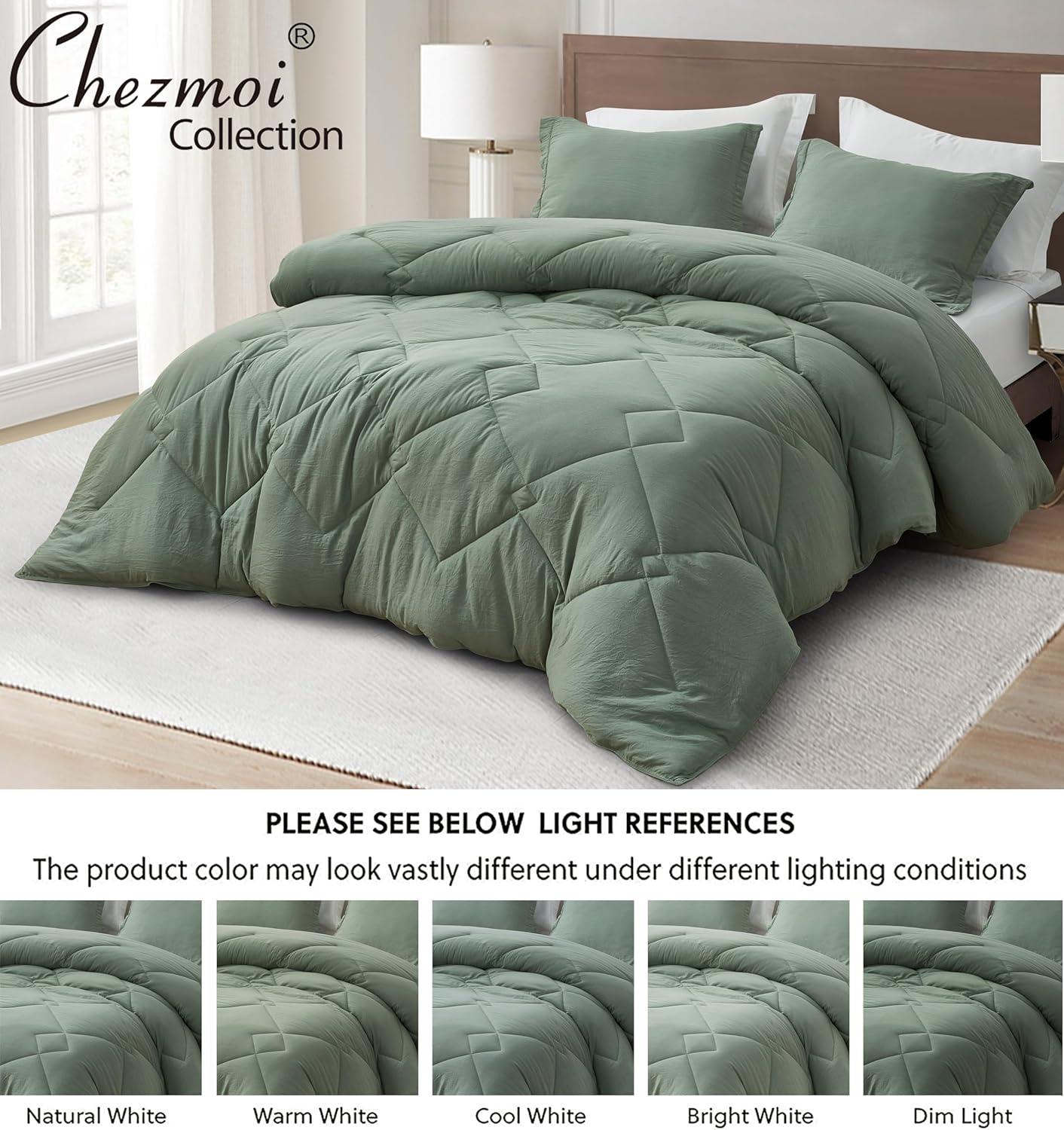 Chezmoi Collection Logan Solid Comforter Set