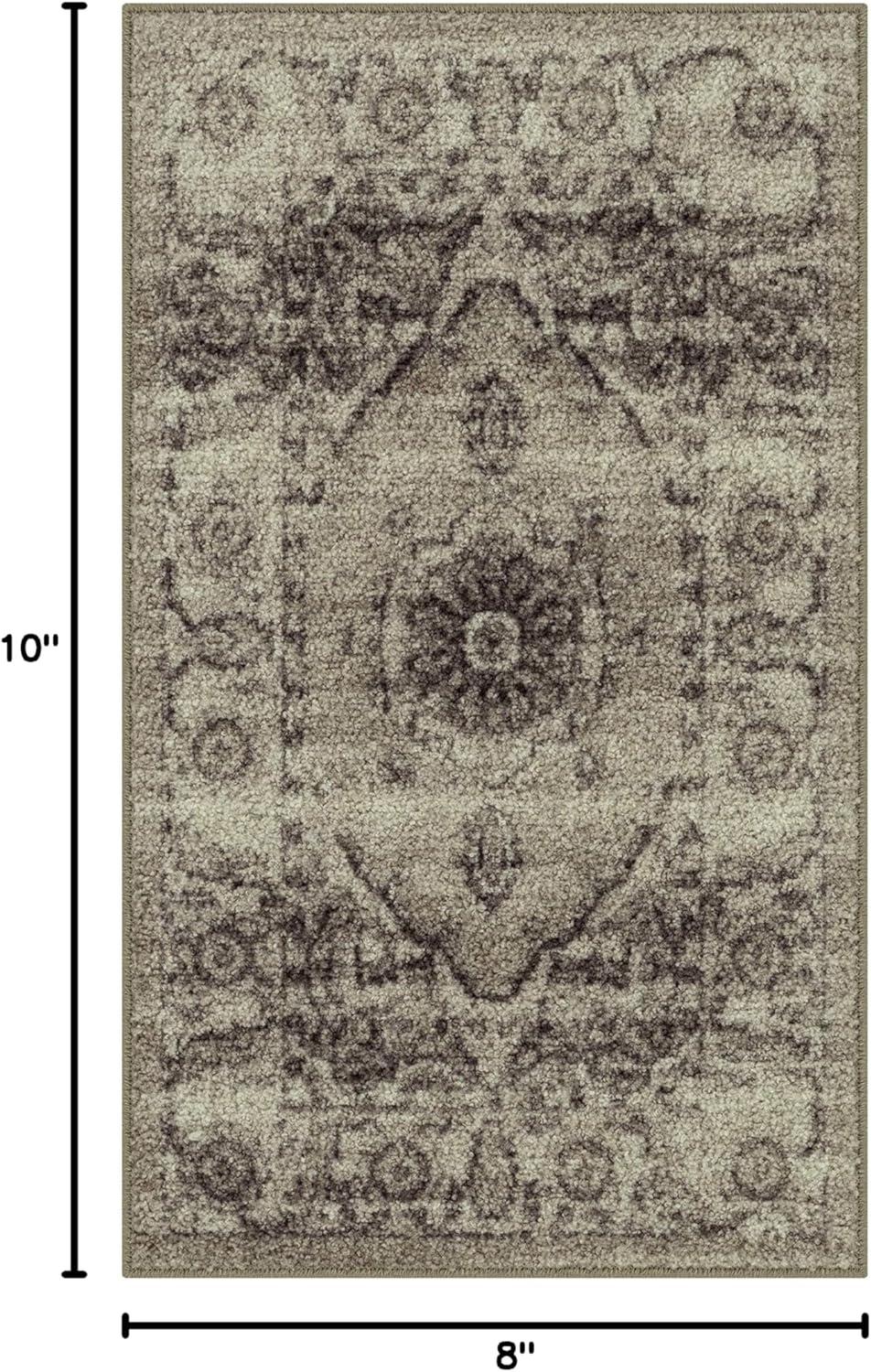 Maples Rugs Lexington Farmhouse Floral Taupe Washable Entryway Area Rug, 1'8 x 2'10