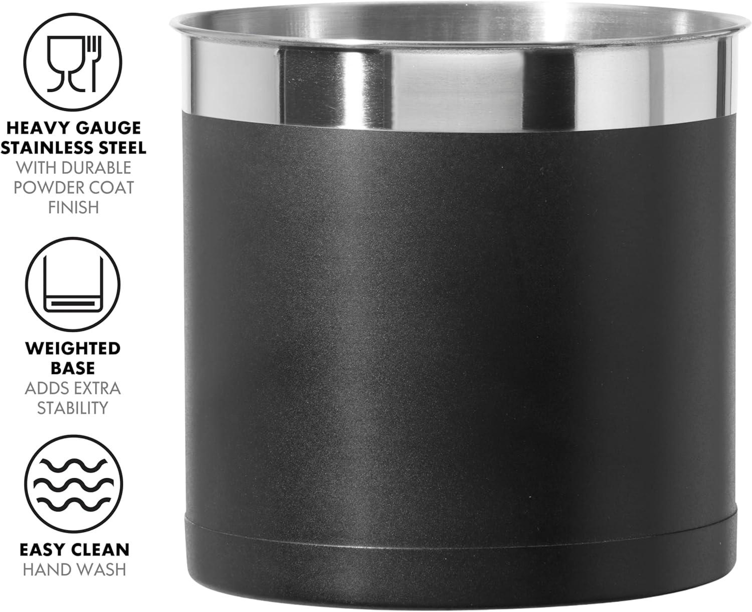 Stainless Steel Jumbo Utensil Holder (7" dia x 6.5" H)