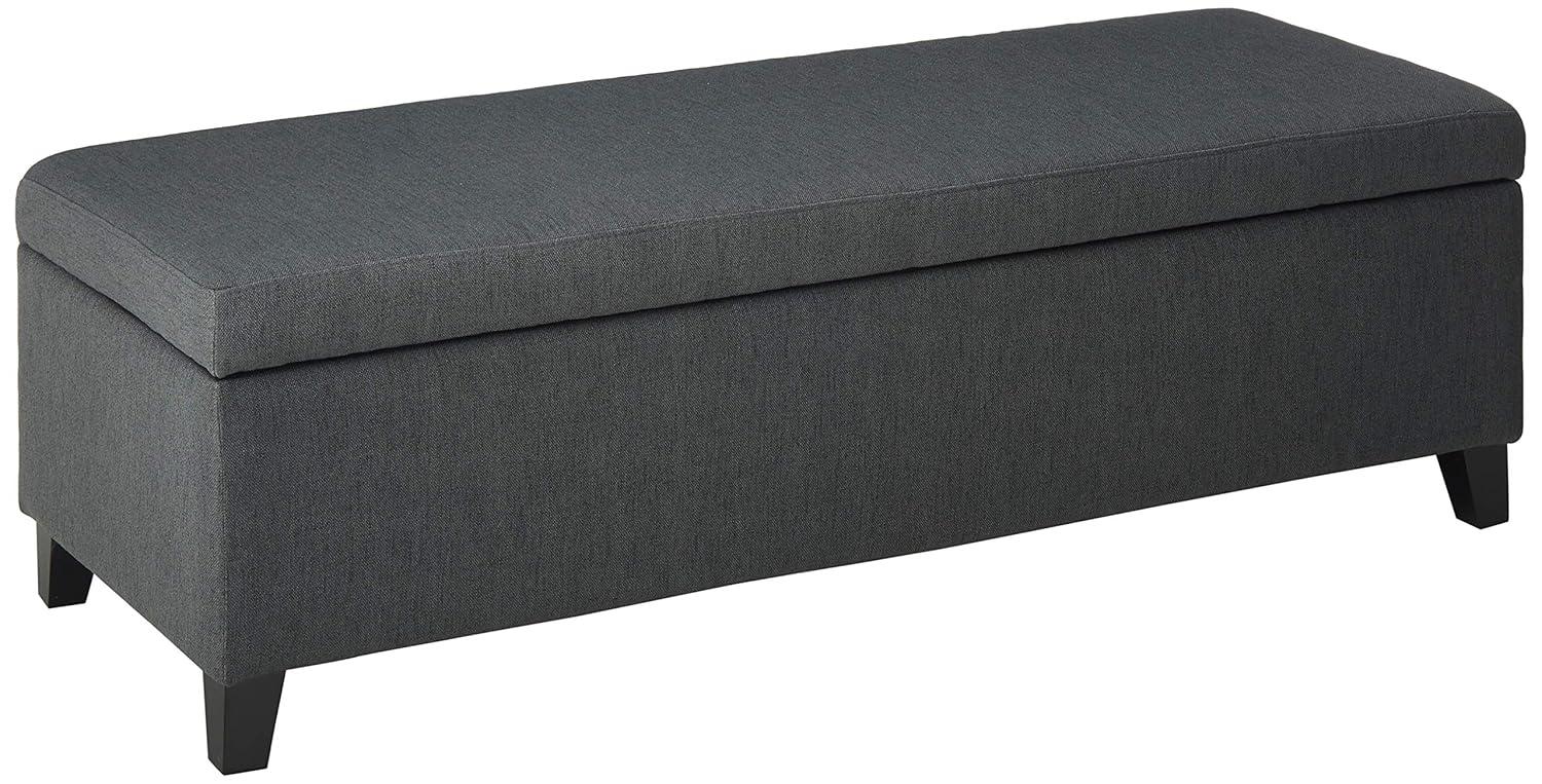 York Storage Ottoman Dark Gray - Christopher Knight Home: Upholstered, Rectangular, No Assembly Required
