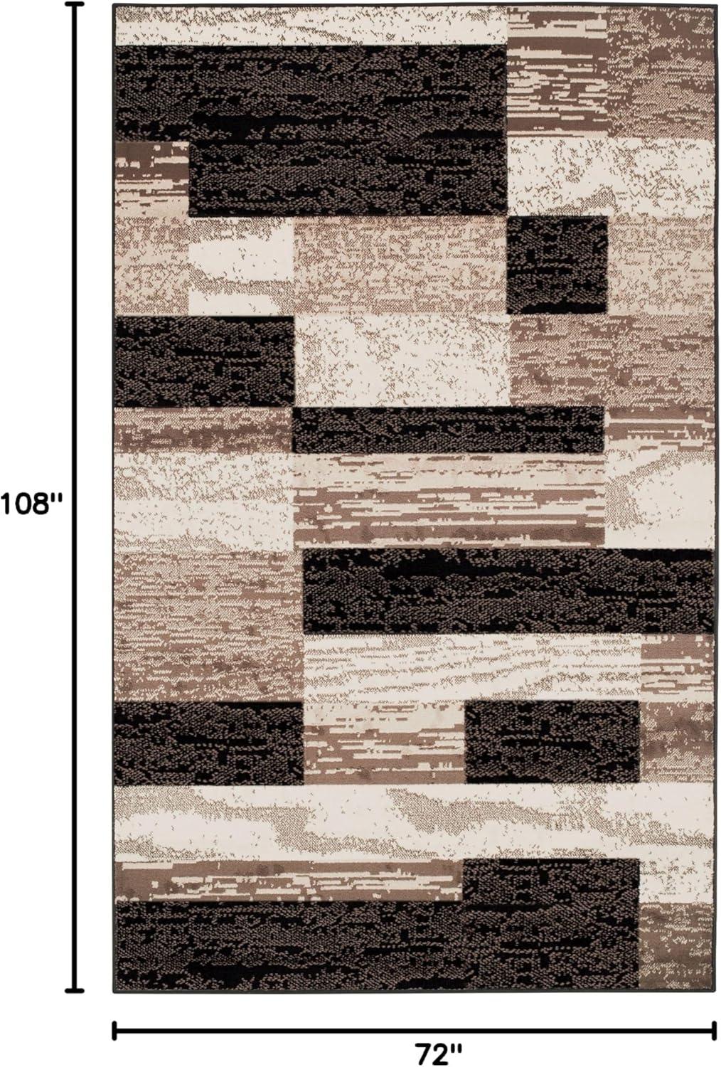 Superior Rockwood Geometric Indoor Area Rug, 6' x 9', Chocolate