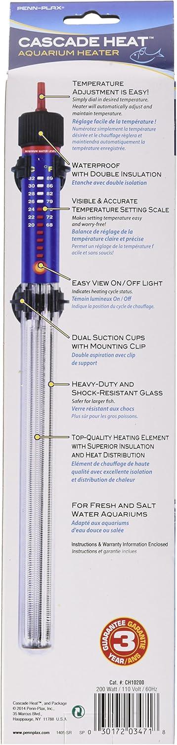 Cascade Heat 200 Watt Fully Submersible Aquarium Heater