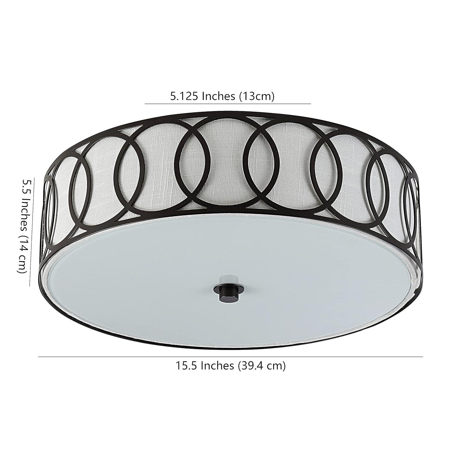 Aubrey 3-Light 15.5" Metal LED Flush Mount, Oil Rubbed Bronze