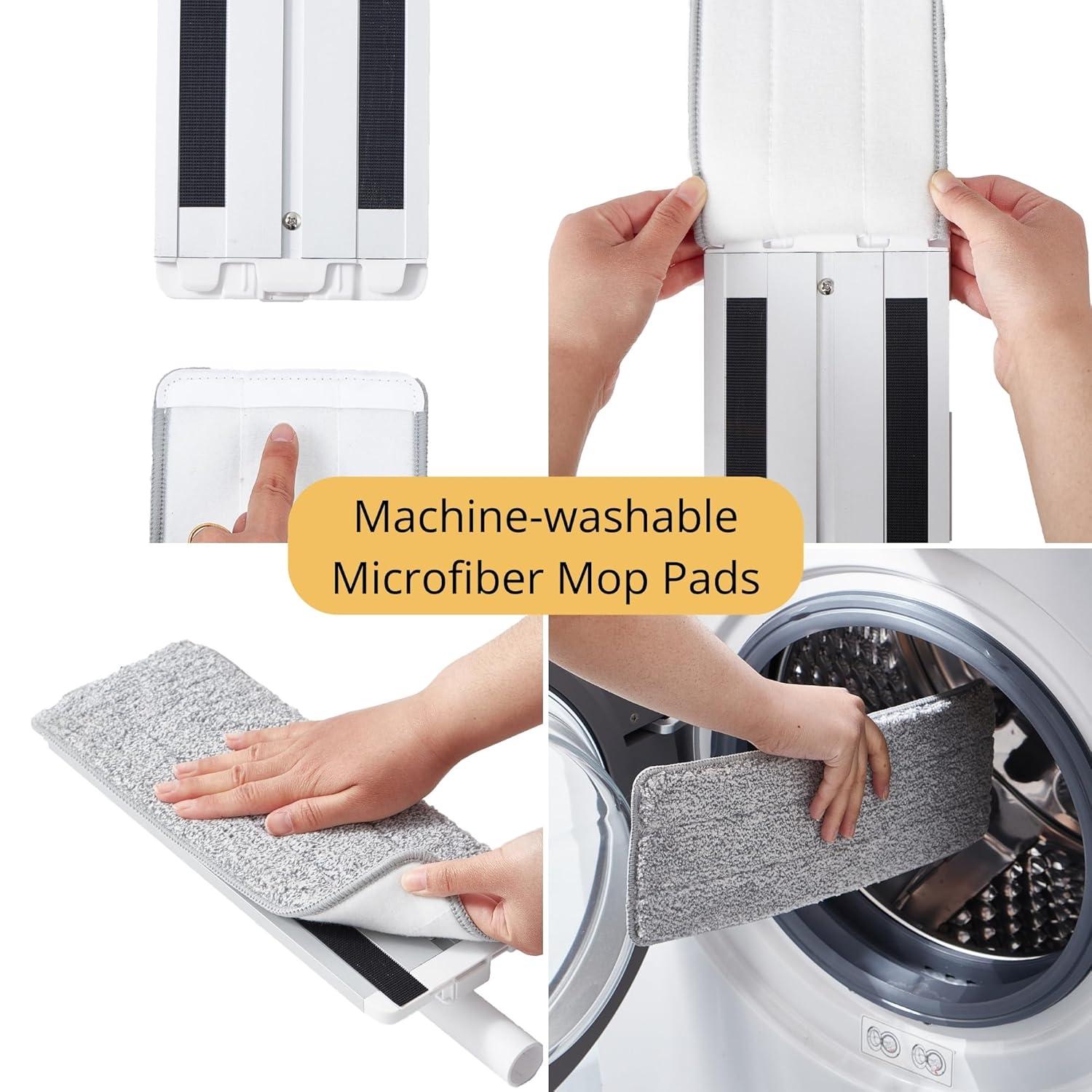 True & Tidy® TrueClean Mop & Bucket Spin Mop Pump System, Patent Pending 3 Compartments Separate Clean & Dirty Water, Hands-Free Self-Wringing Aluminum Head, Machine Washable Pads, in Gift Box