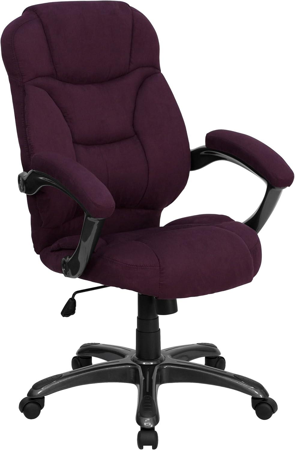 BizChair High Back Grape Microfiber Contemporary Executive Swivel Ergonomic Office Chair with Arms