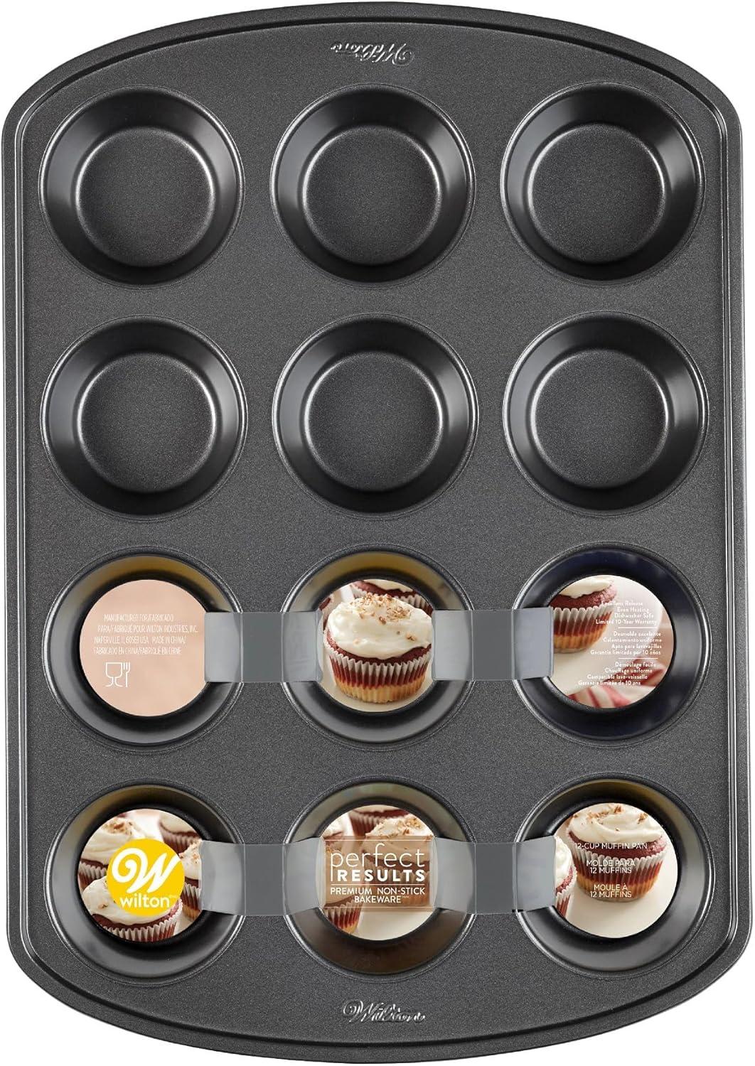 Wilton 191002982 Perfect Results Nonstick 12-Cup Muffin Pan