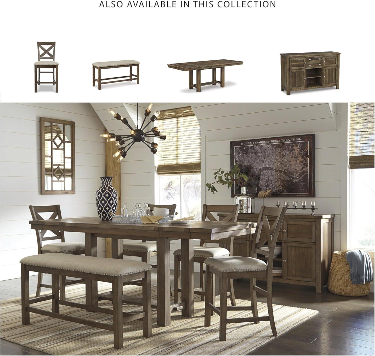 Signature Design by Ashley Casual Moriville Counter Height Dining Bench  Beige