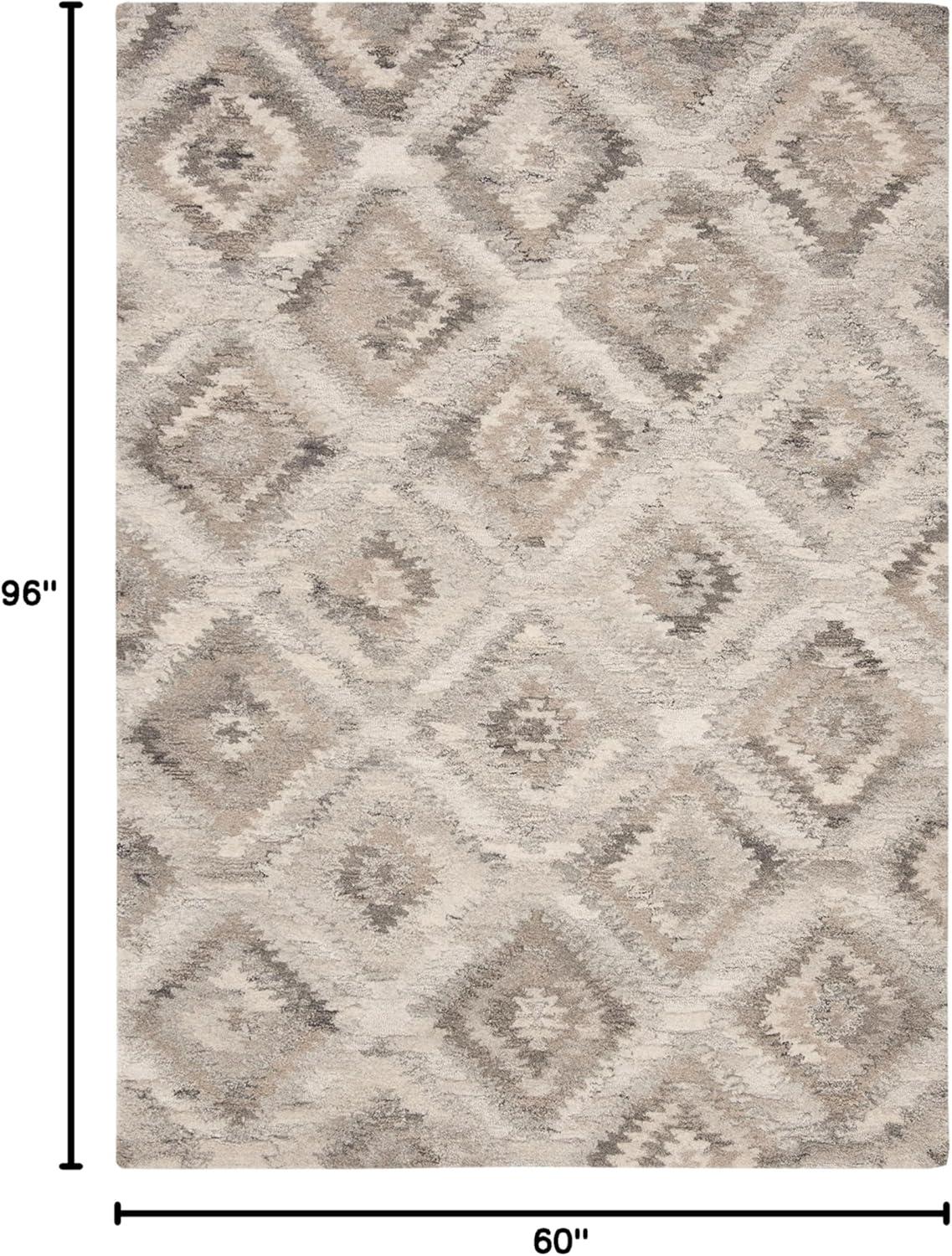 Wyndham WYD802 Hand Tufted Area Rug - Grey/Taupe - 5'x8' - Safavieh.