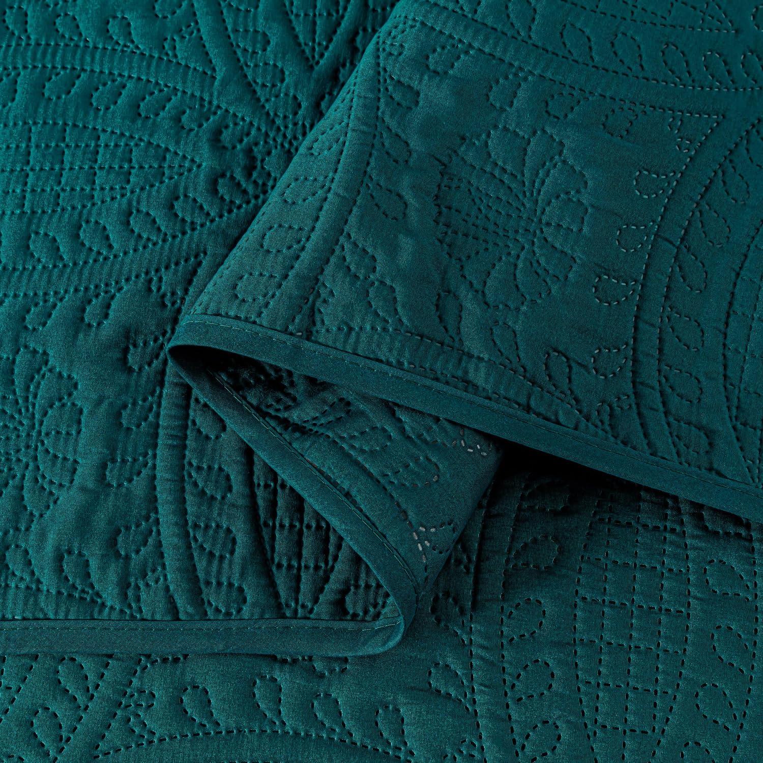 Chezmoi Collection Austin Microfiber Reversible 3-Piece Coverlet / Bedspread Set