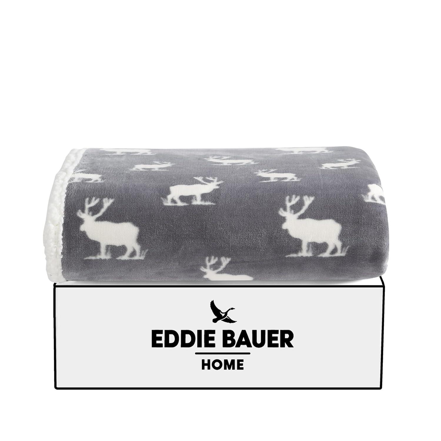 Eddie Bauer Eddie Bauer Printed Plush Fleece/Sherpa Throw Blankets